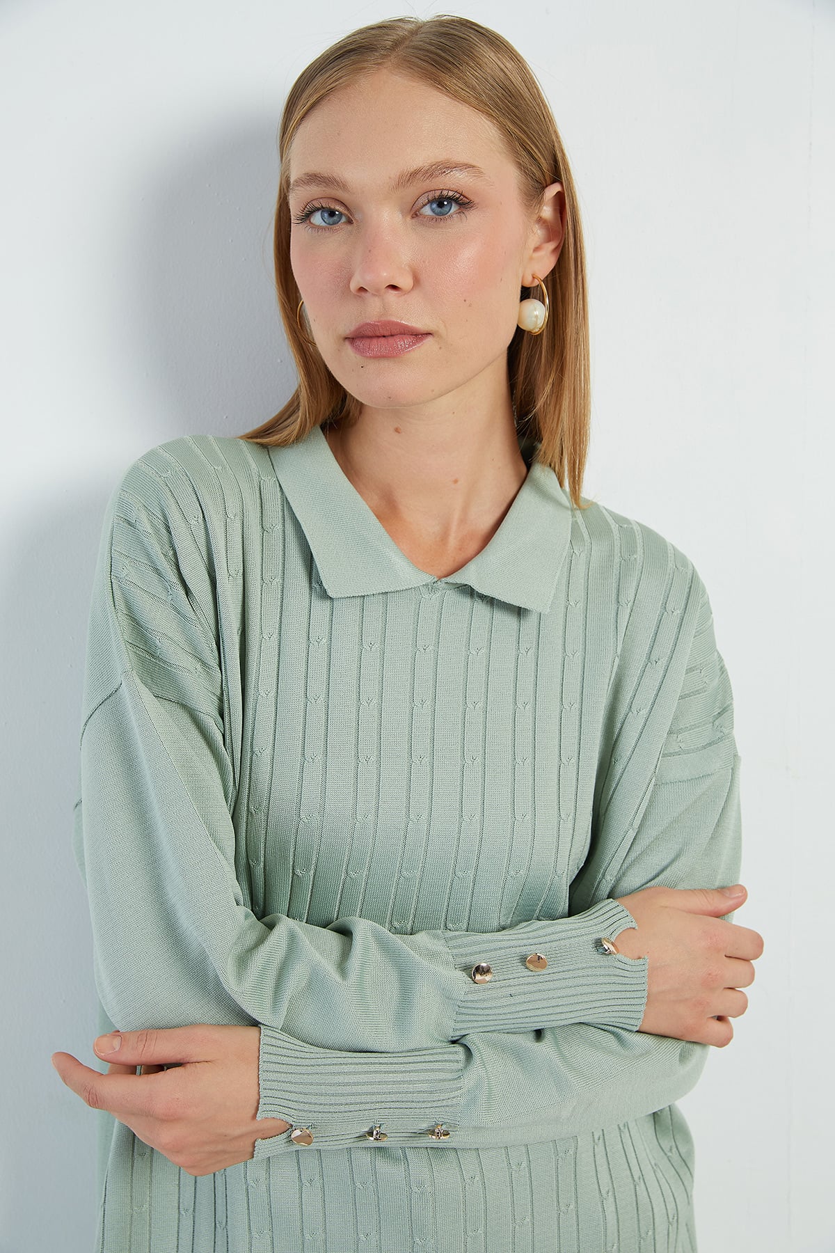 Fullamodest Jakarlı Polo Yaka Tunik 6