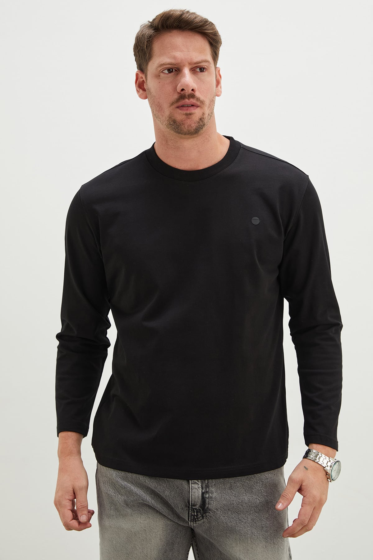 Baskılı Bisiklet Yaka Sweatshirt 3