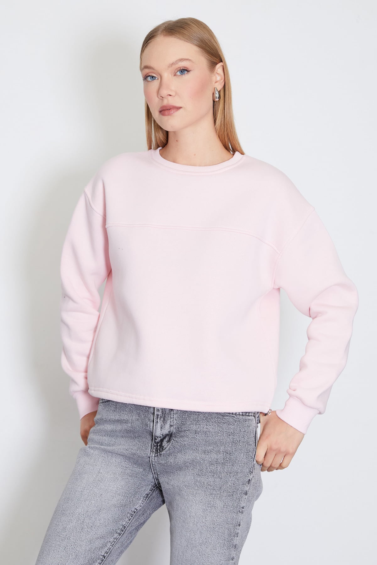 3 İplik Stoperli Oversize Sweatshirt 3