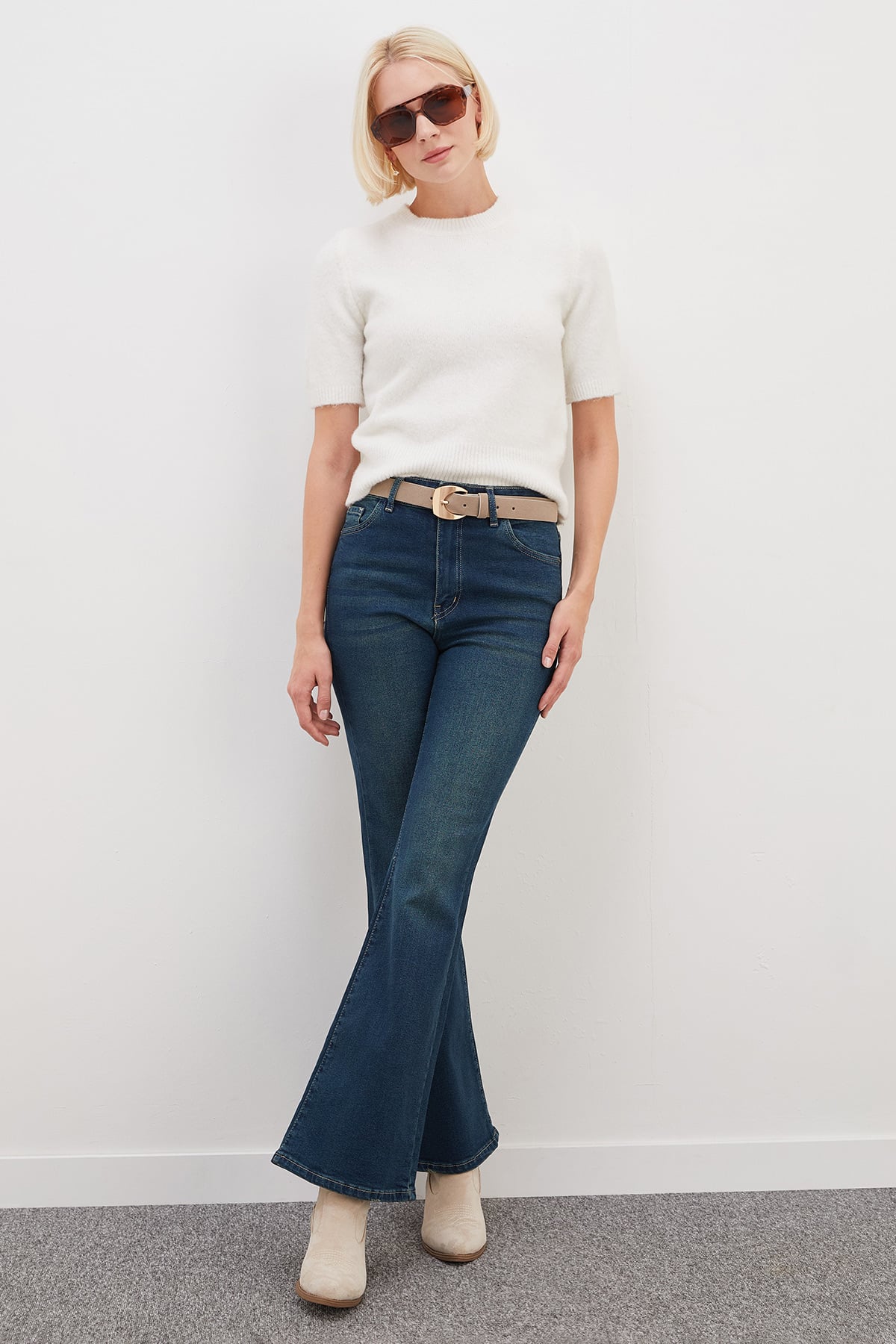 Yüksek Bel Flare Jean 4