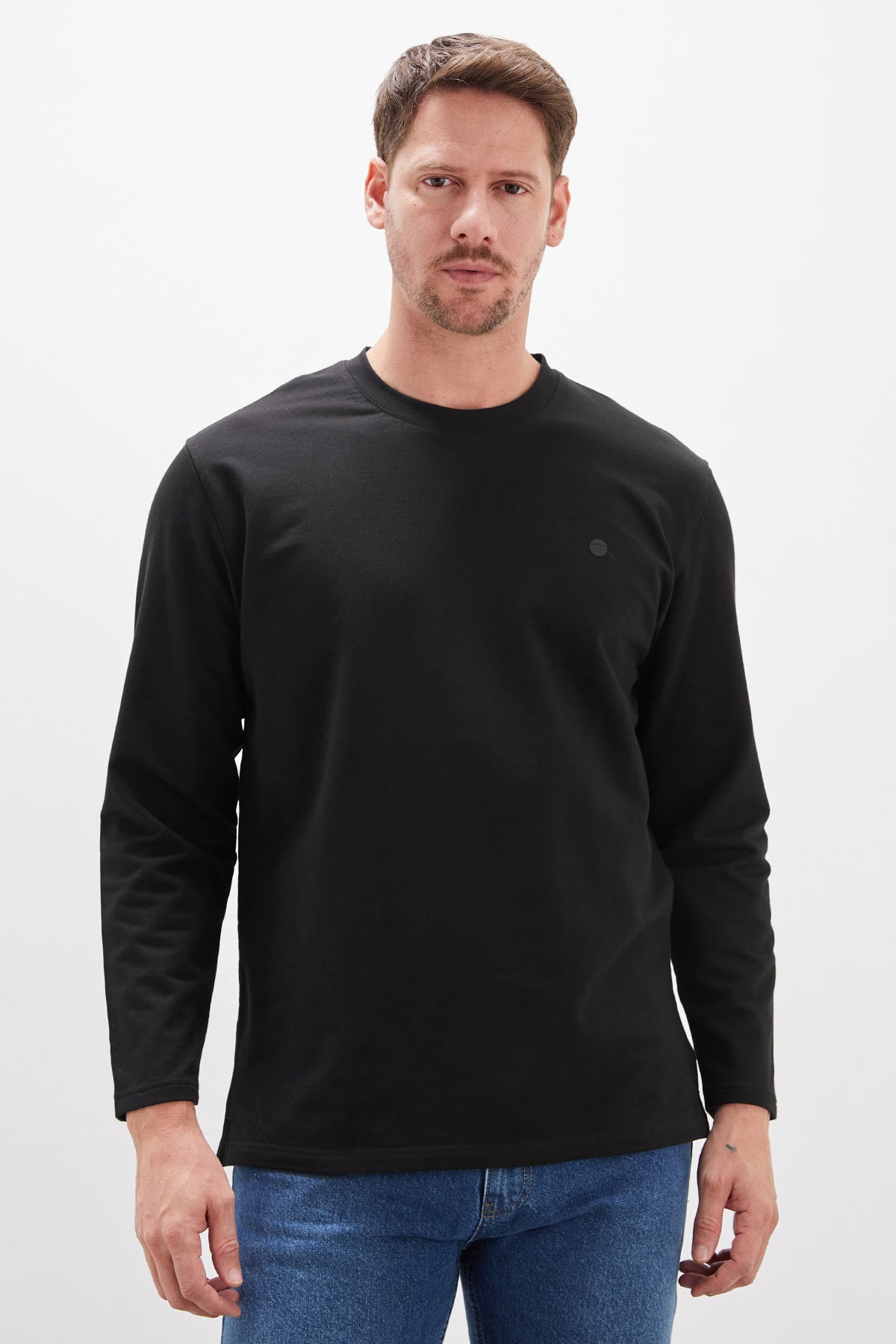 Baskılı Bisiklet Yaka Sweatshirt 6