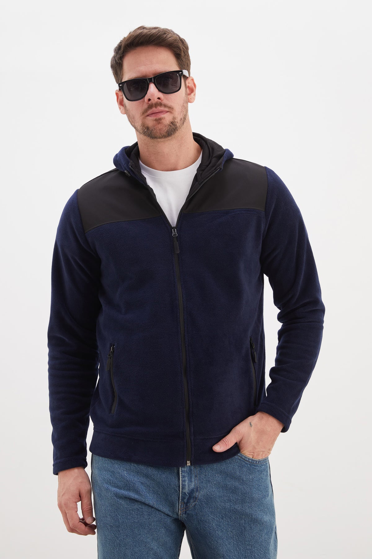 Fermuarlı Kapüşonlu Polar Sweatshirt 7
