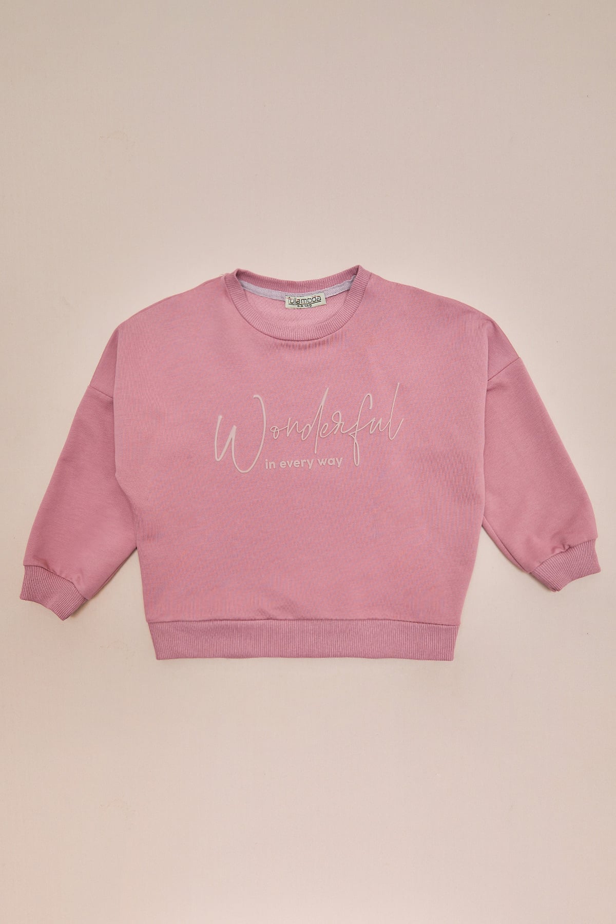Kabartma Baskılı Oversize Kız Çocuk Sweatshirt 3