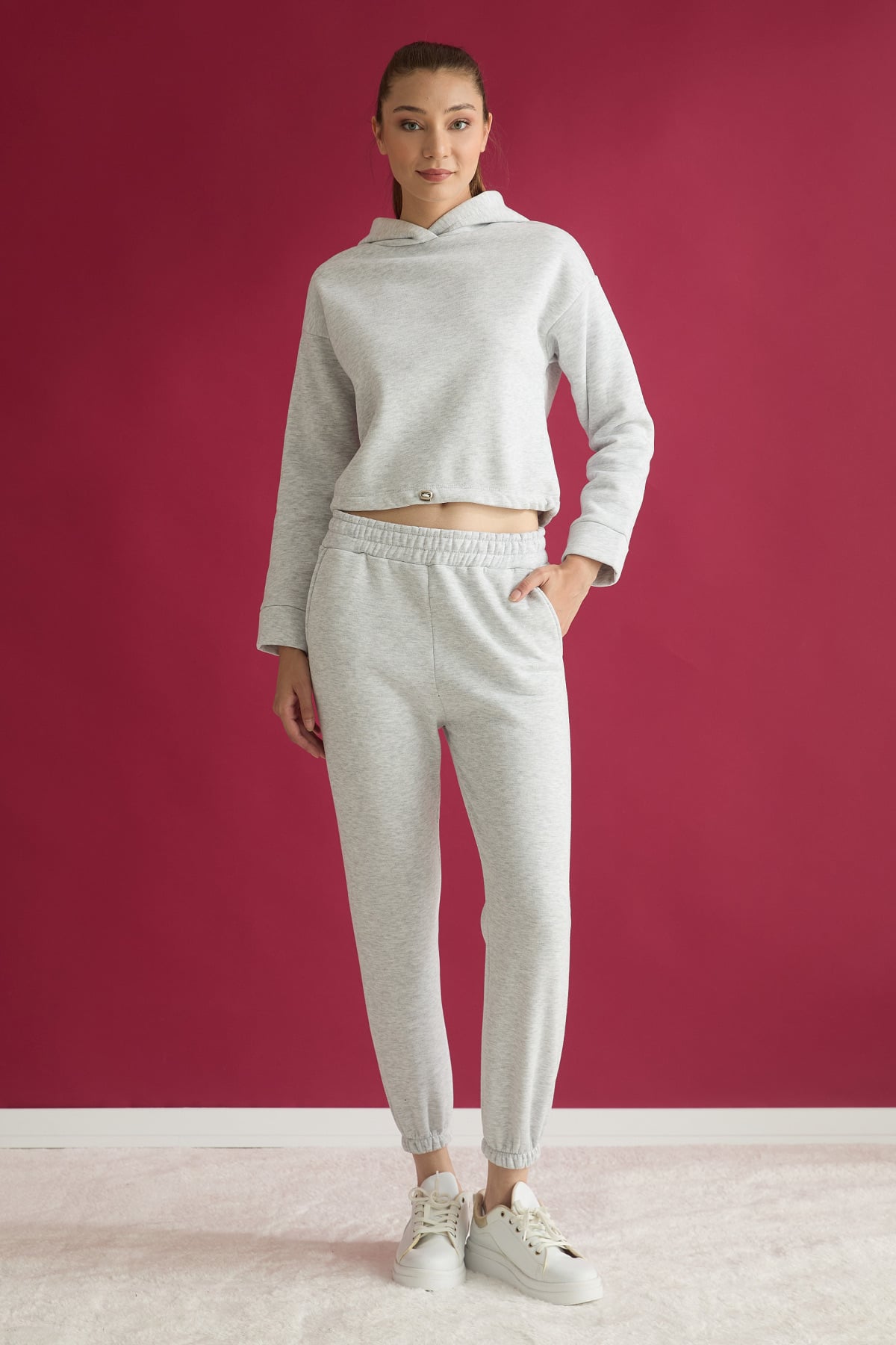 3 İplik Basic Beli Stoperli Jogger Eşofman Takımı 2