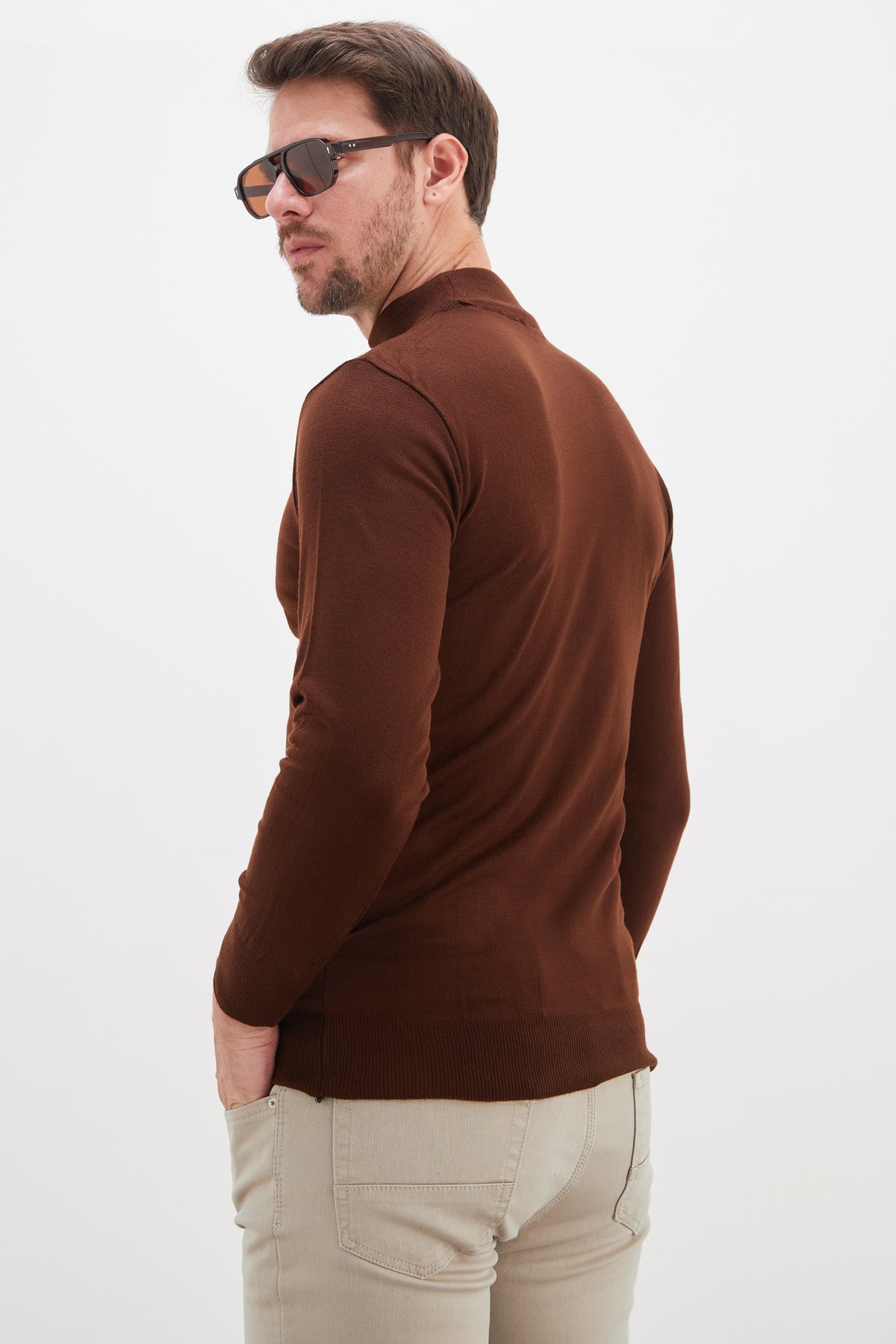 Basic Dik Yaka Regular Fit Triko Kazak 8