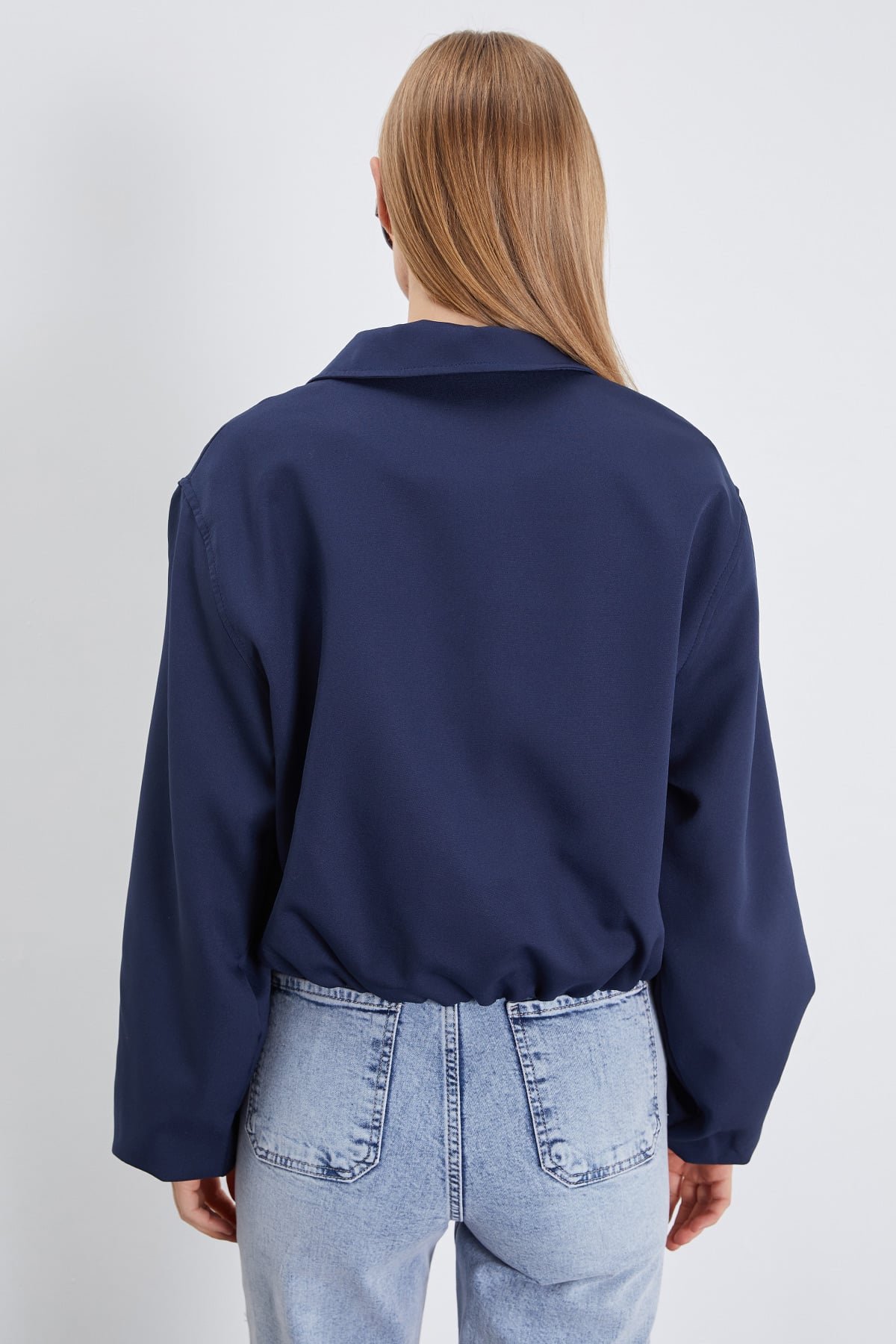 Fermuarlı Polo Yaka Bomber Ceket 7
