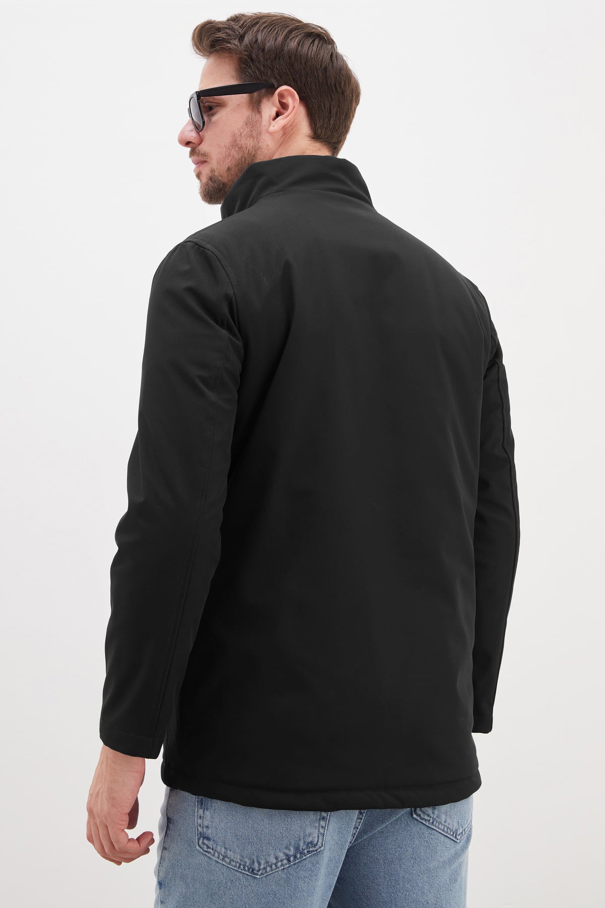 Erkek Fermuarlı Dik Yaka Regular Fit Softshell Mont 8