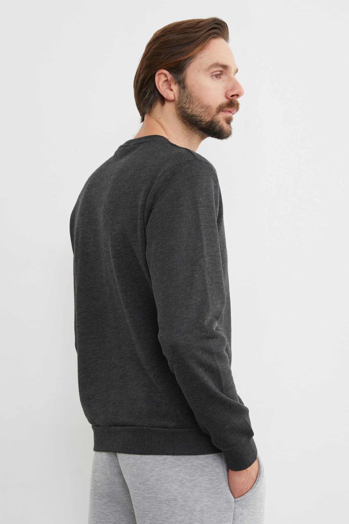 3 İplik Basic Bisiklet Yaka Sweatshirt 7