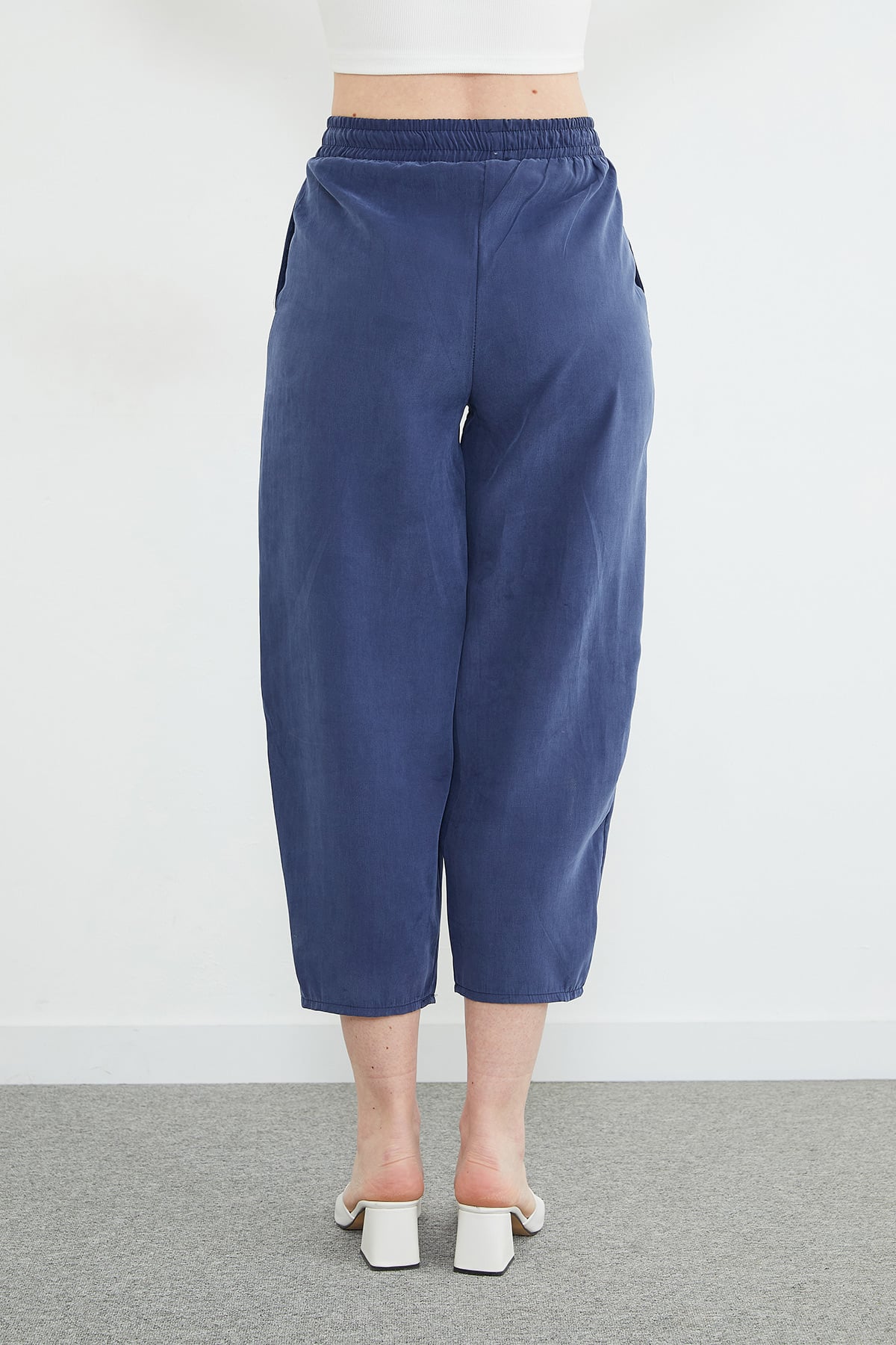 Beli Lastikli Cepli Tencel Kumaş Pantolon 8