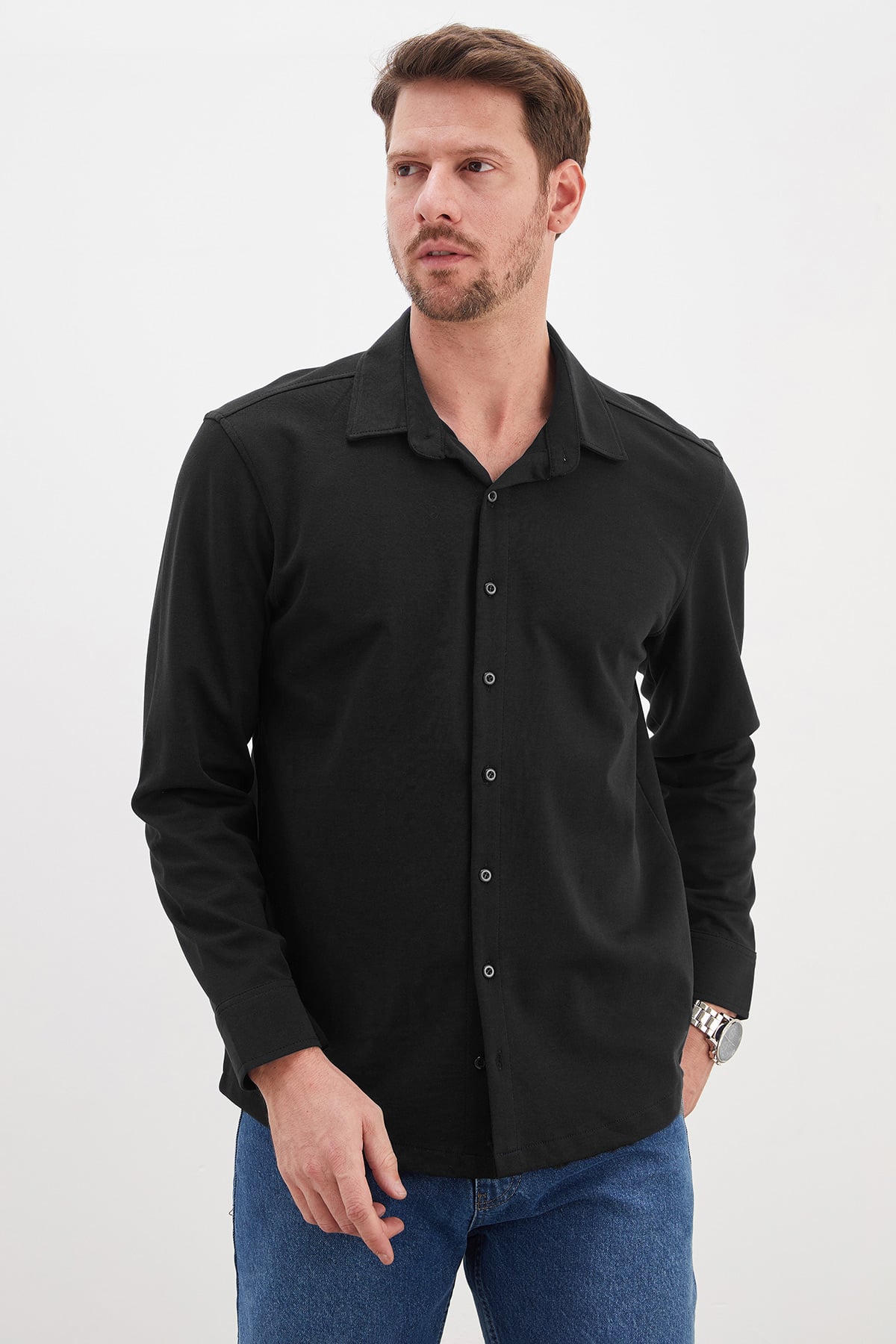 Erkek Basic Uzun Kol Regular Fit Gömlek