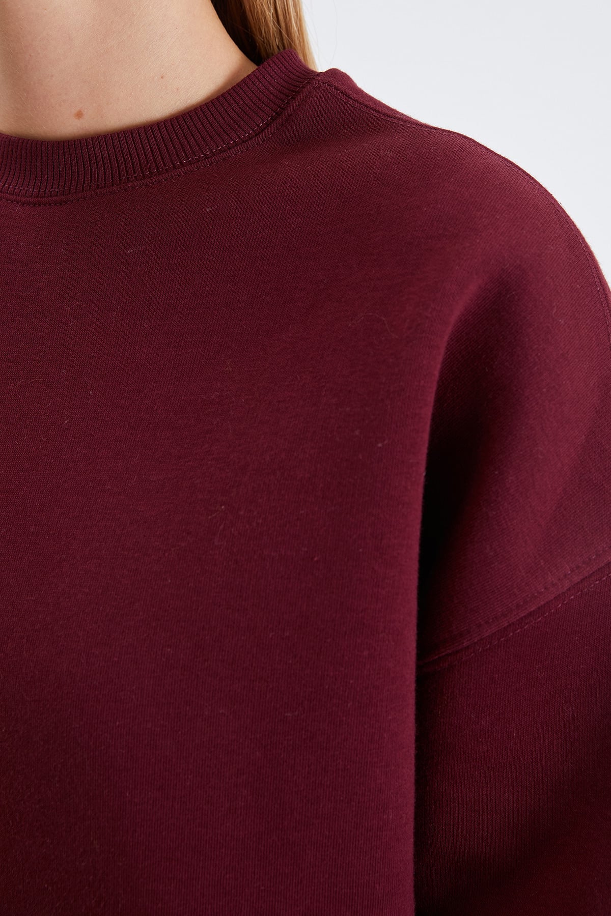 3 İplik Basic Bisiklet Yaka Oversize Sweatshirt 8