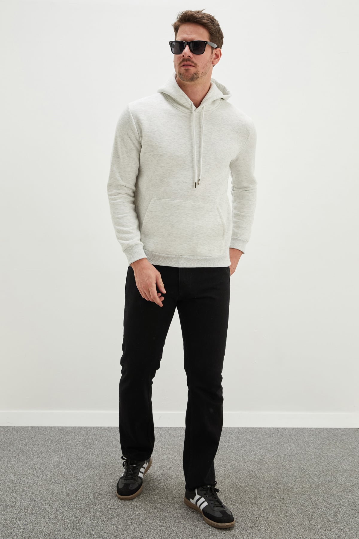 3 İplik Basic Kapüşonlu Kanguru Cepli Sweatshirt 3