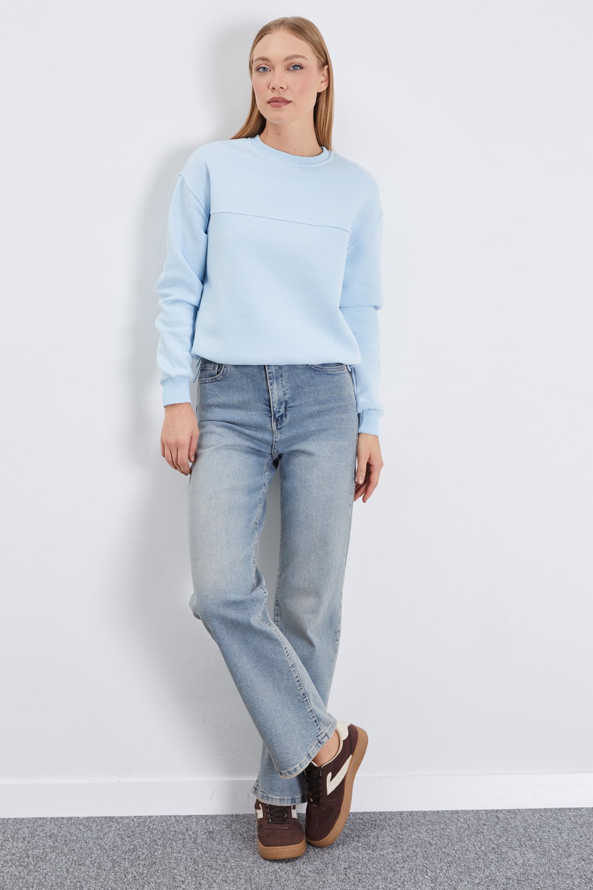 3 İplik Stoperli Oversize Sweatshirt 7