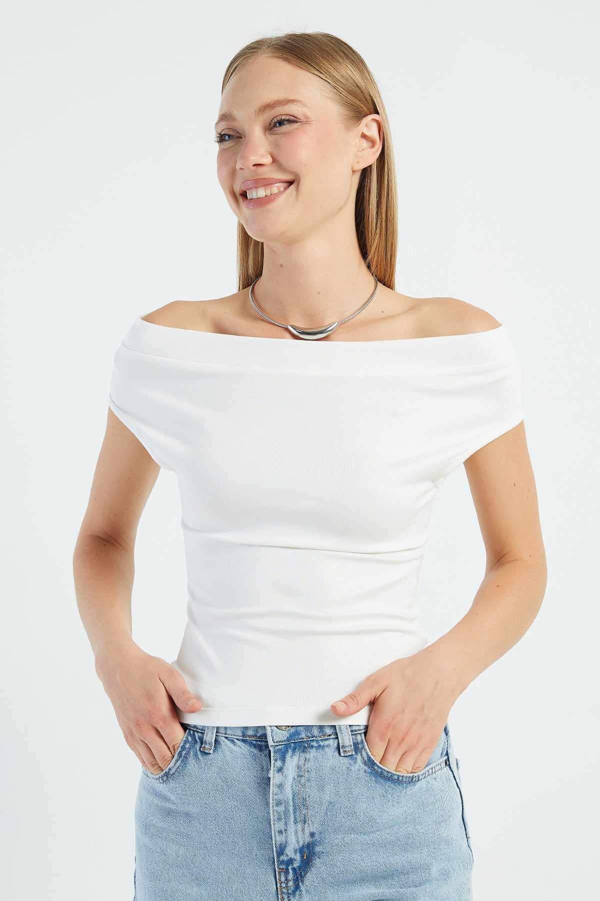Basic Madonna Yaka Slim Fit Bluz 2