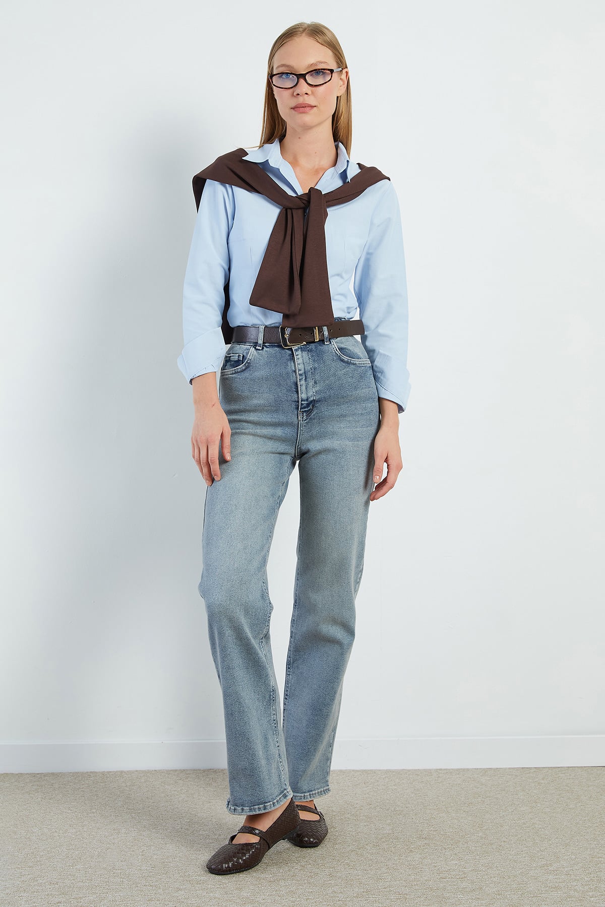 Fermuarlı Straight Fit Jean