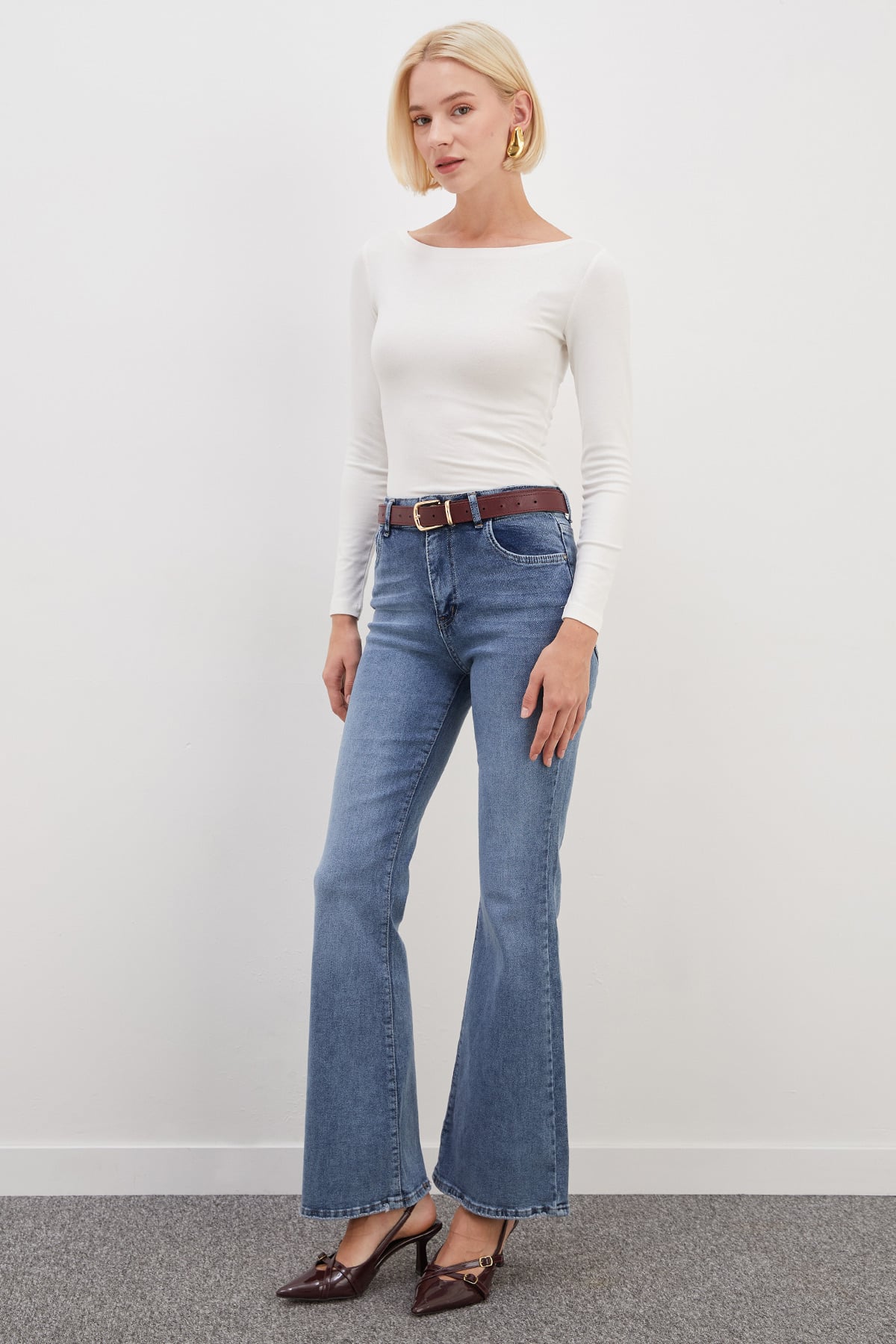 Yüksek Bel Flare Jean 2