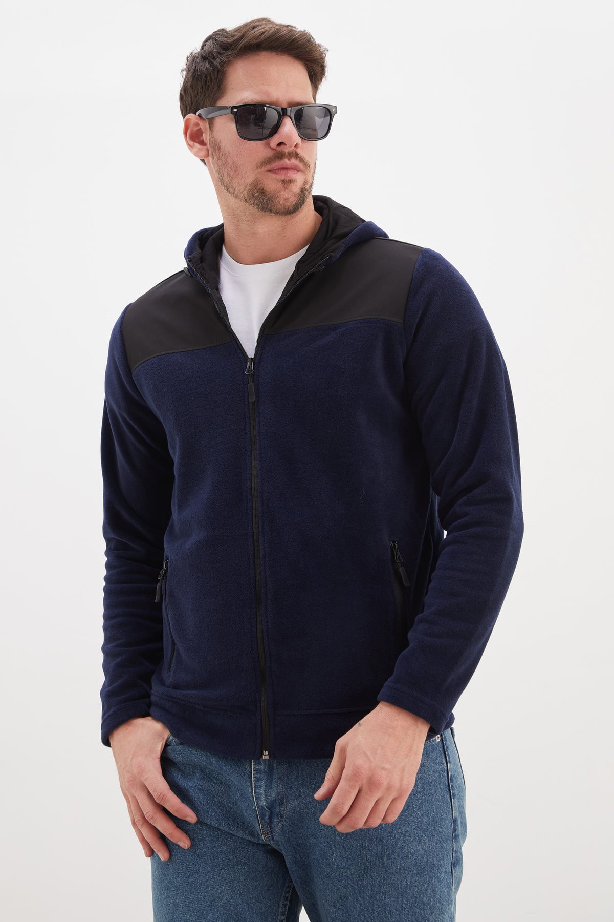 Fermuarlı Kapüşonlu Polar Sweatshirt 5