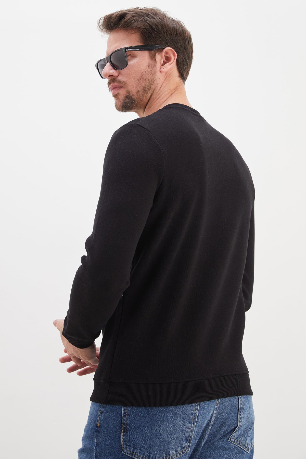 Erkek Fitilli Bisiklet Yaka Selanik Örgü Sweatshirt 6