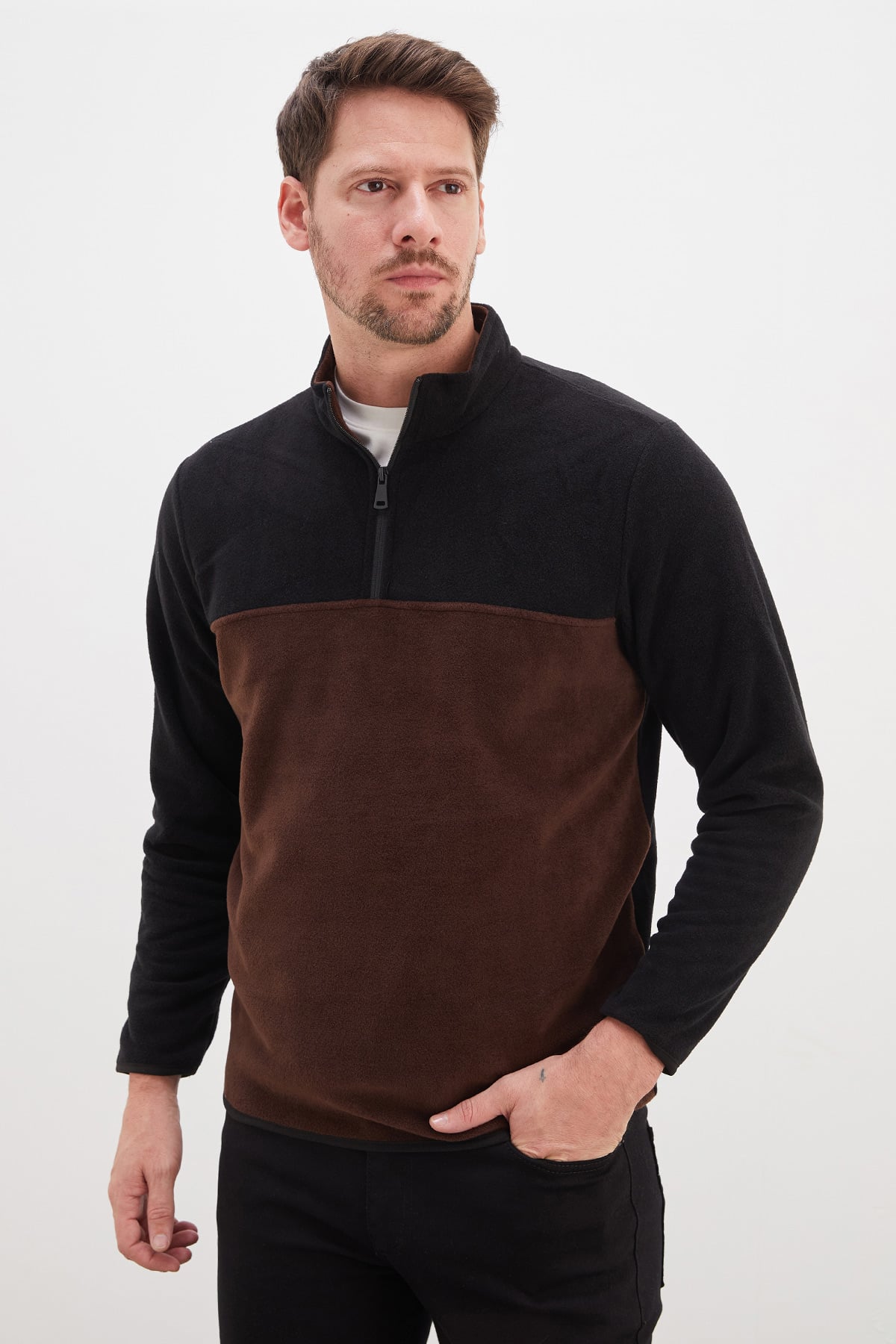 Yarım Fermuarlı Regular Fit Polar Sweatshirt