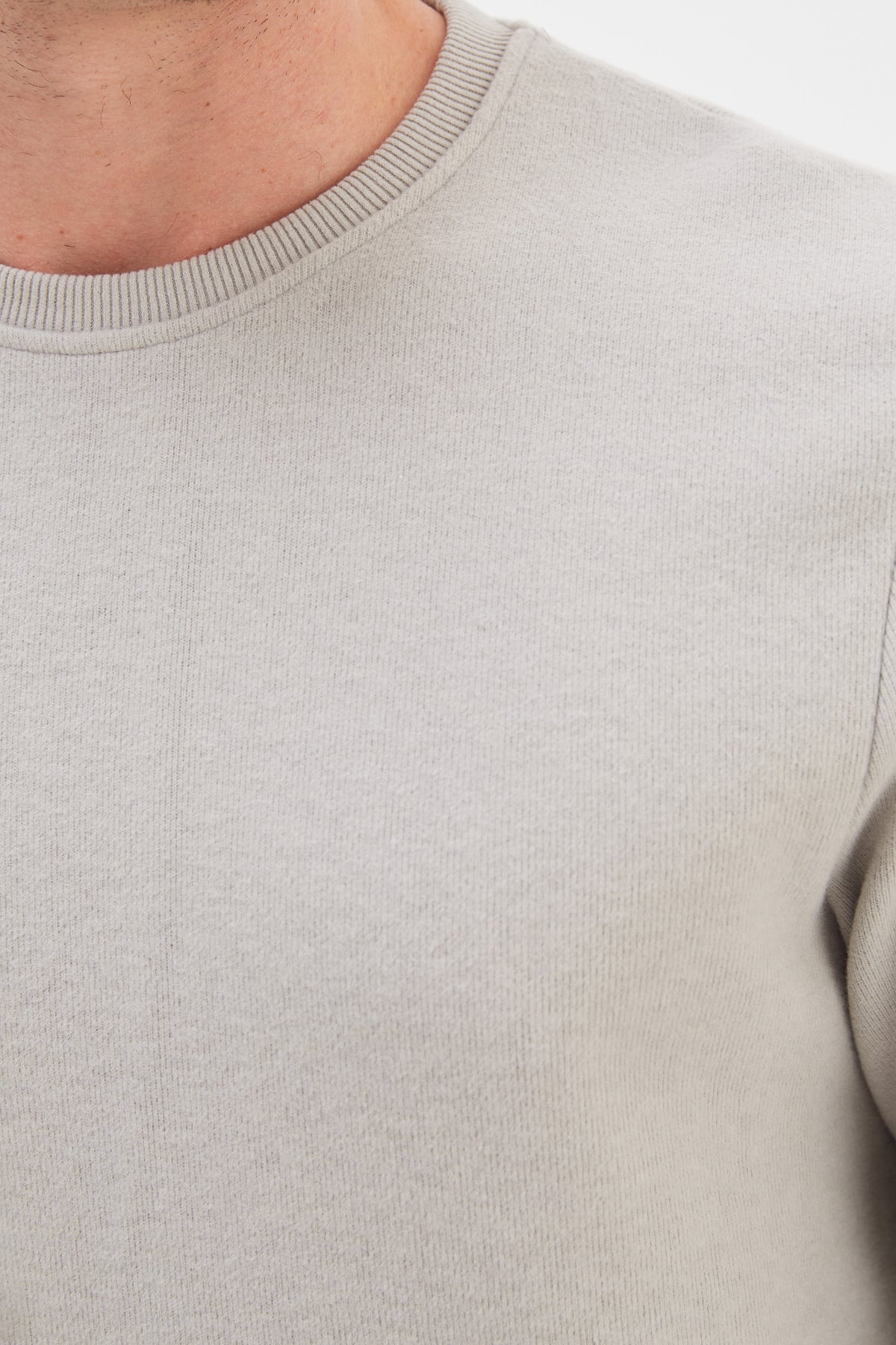 Fitilli Bisiklet Yaka Selanik Örgü Sweatshirt 5