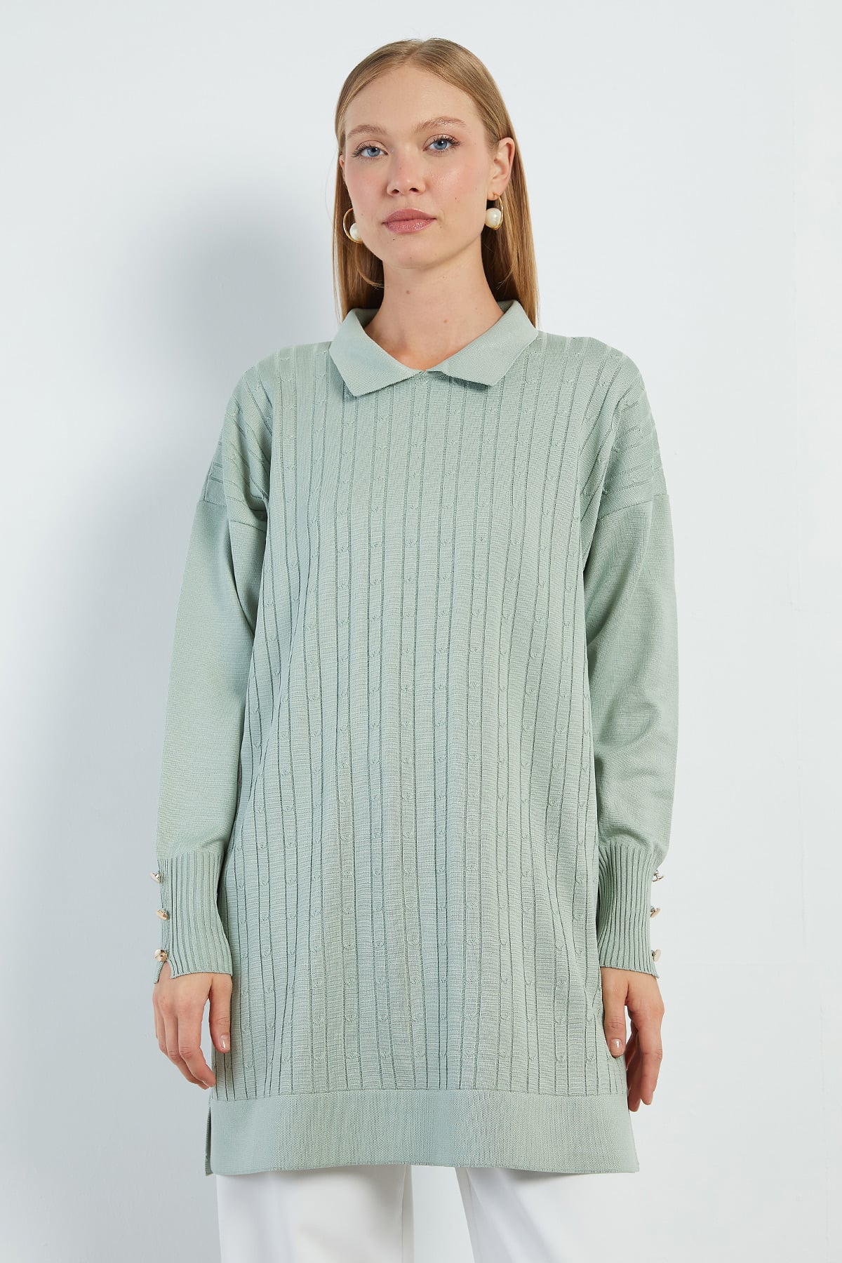 Fullamodest Jakarlı Polo Yaka Tunik 3