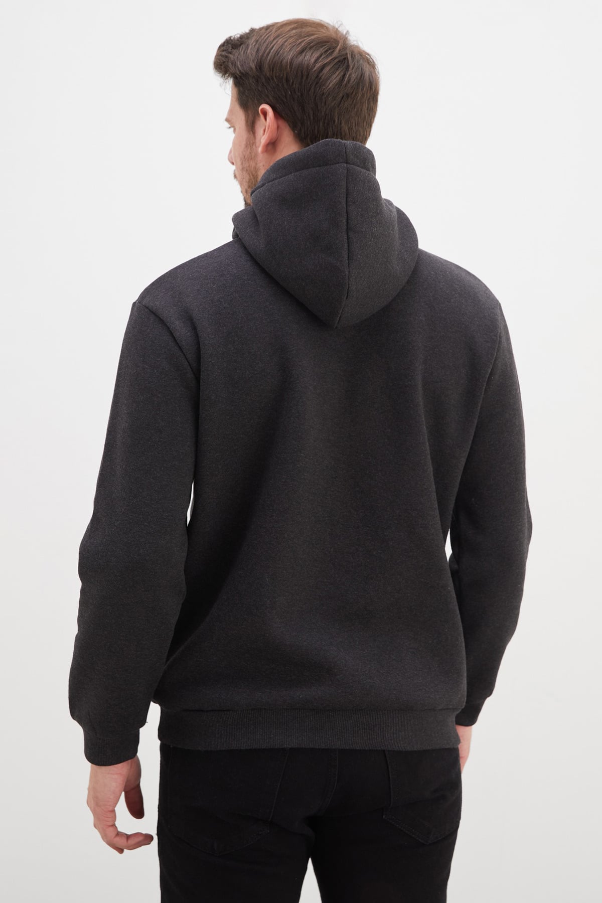 3 İplik Basic Kapüşonlu Kanguru Cepli Sweatshirt 6