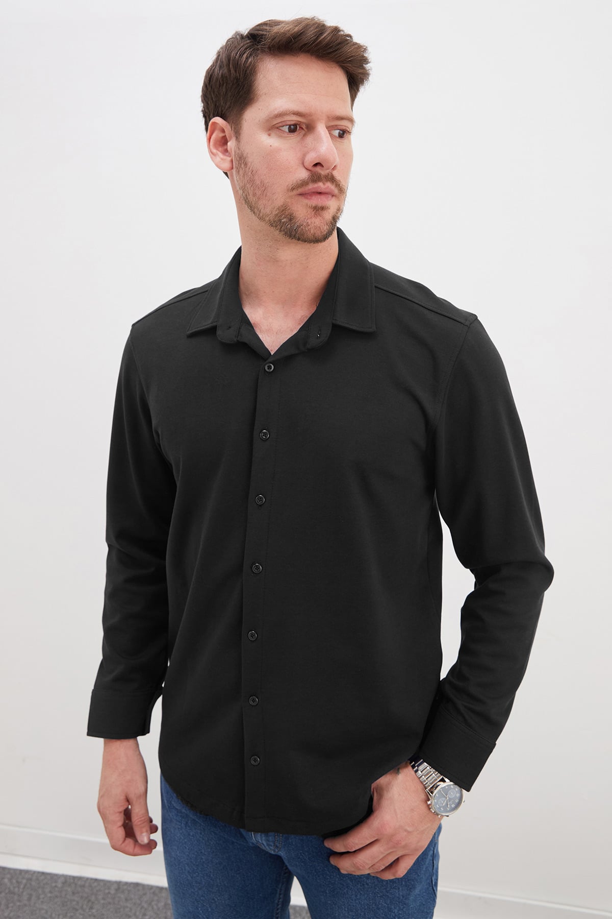Erkek Basic Uzun Kol Regular Fit Gömlek 6