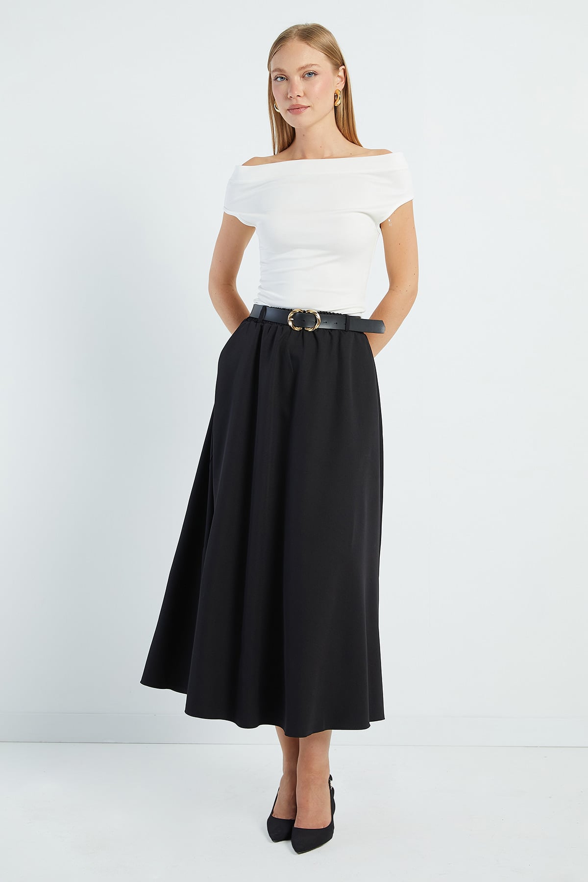 Beli Kemerli Maxi Boy Etek 4