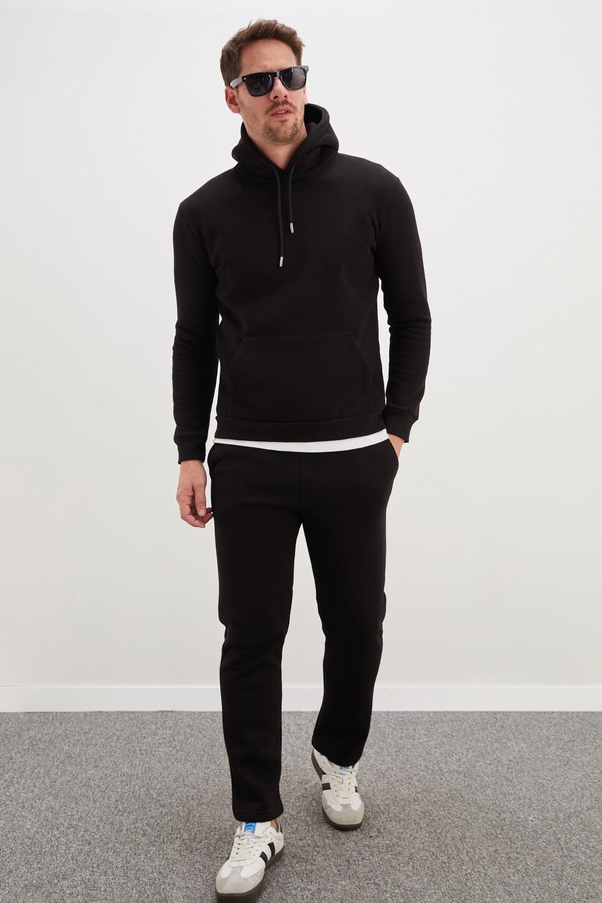 3 İplik Basic Kapüşonlu Kanguru Cepli Sweatshirt 4