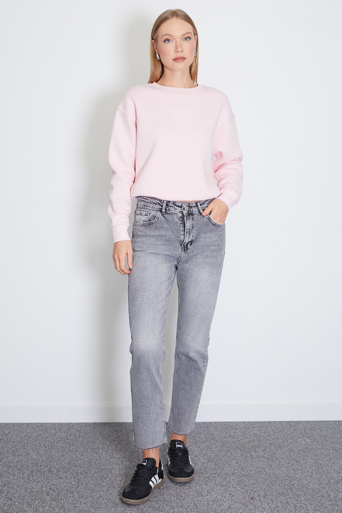 3 İplik Stoperli Oversize Sweatshirt 6
