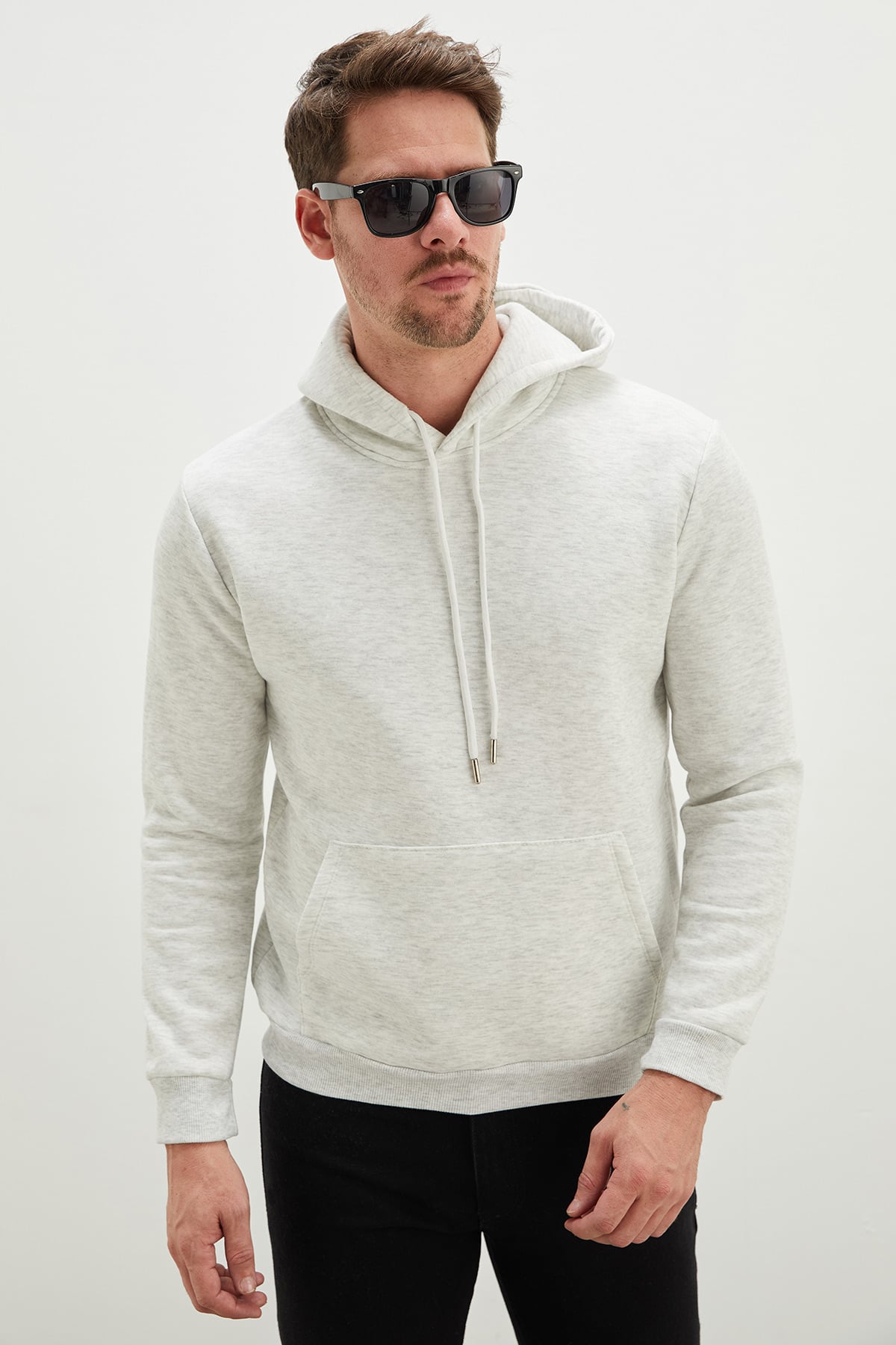 3 İplik Basic Kapüşonlu Kanguru Cepli Sweatshirt 5