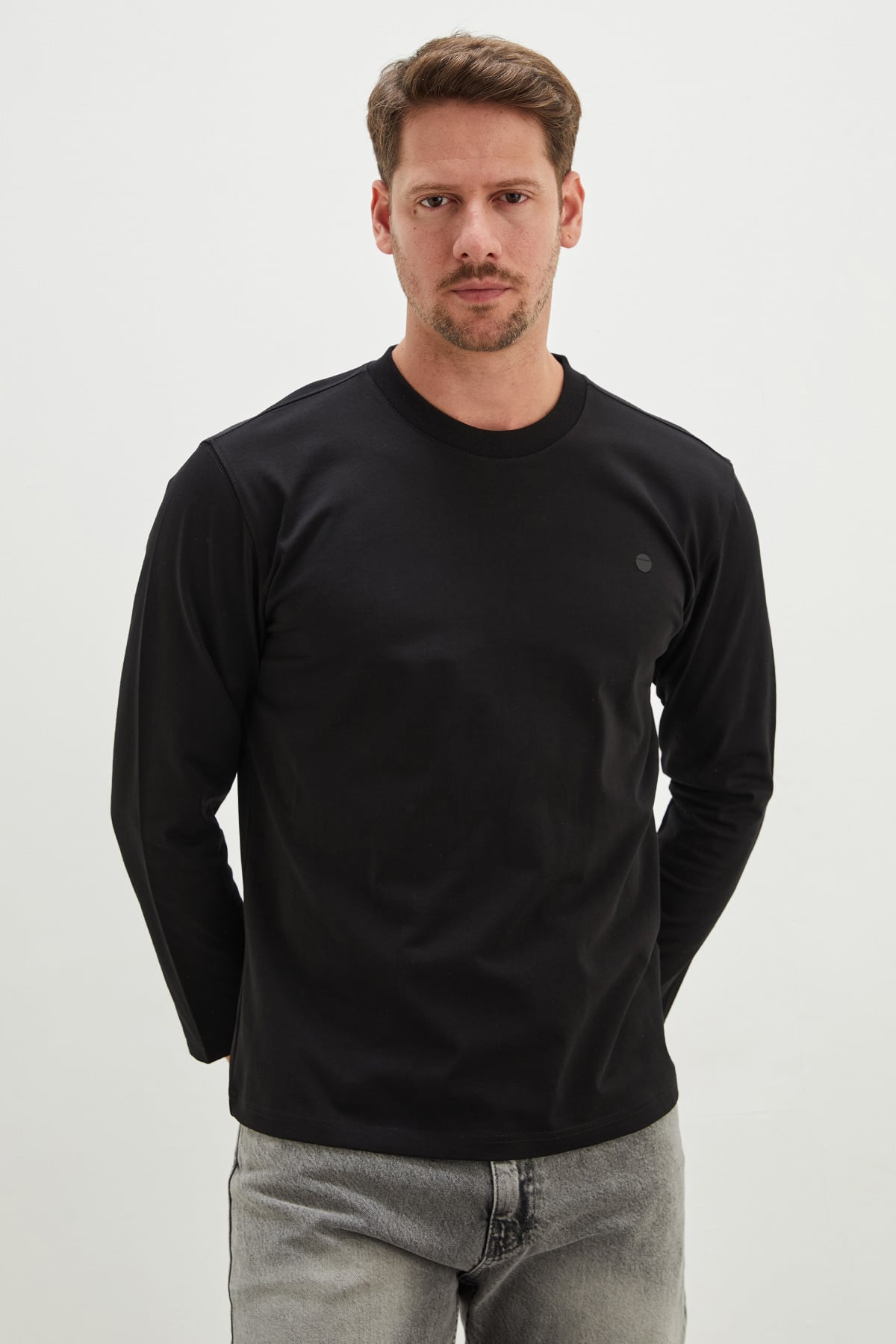 Baskılı Bisiklet Yaka Sweatshirt 2