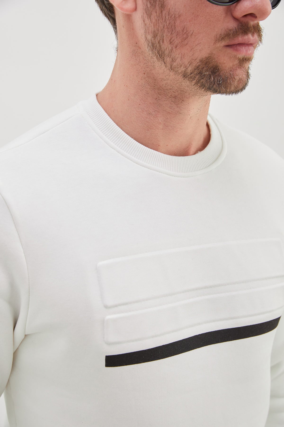3 İplik Baskılı Bisiklet Yaka Sweatshirt 7