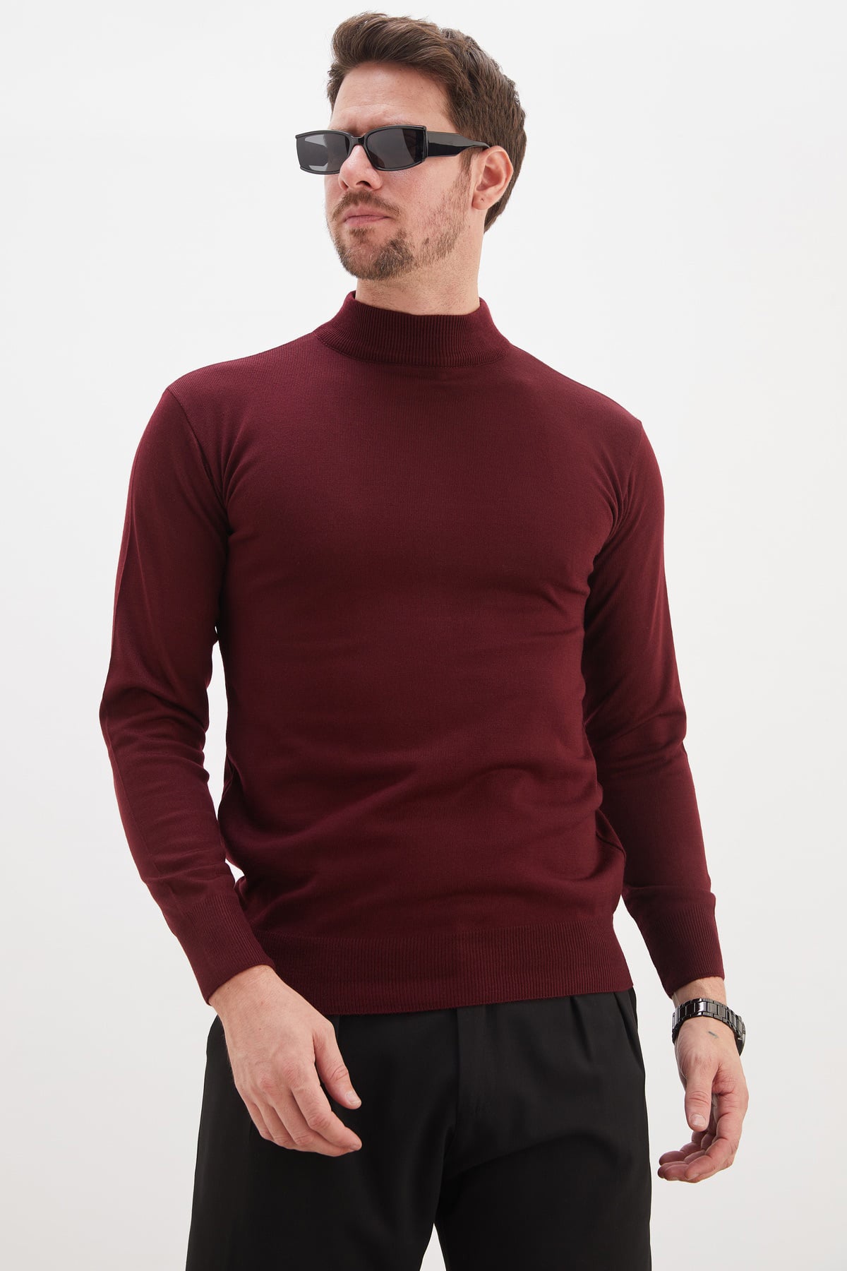 Basic Dik Yaka Regular Fit Triko Kazak 2