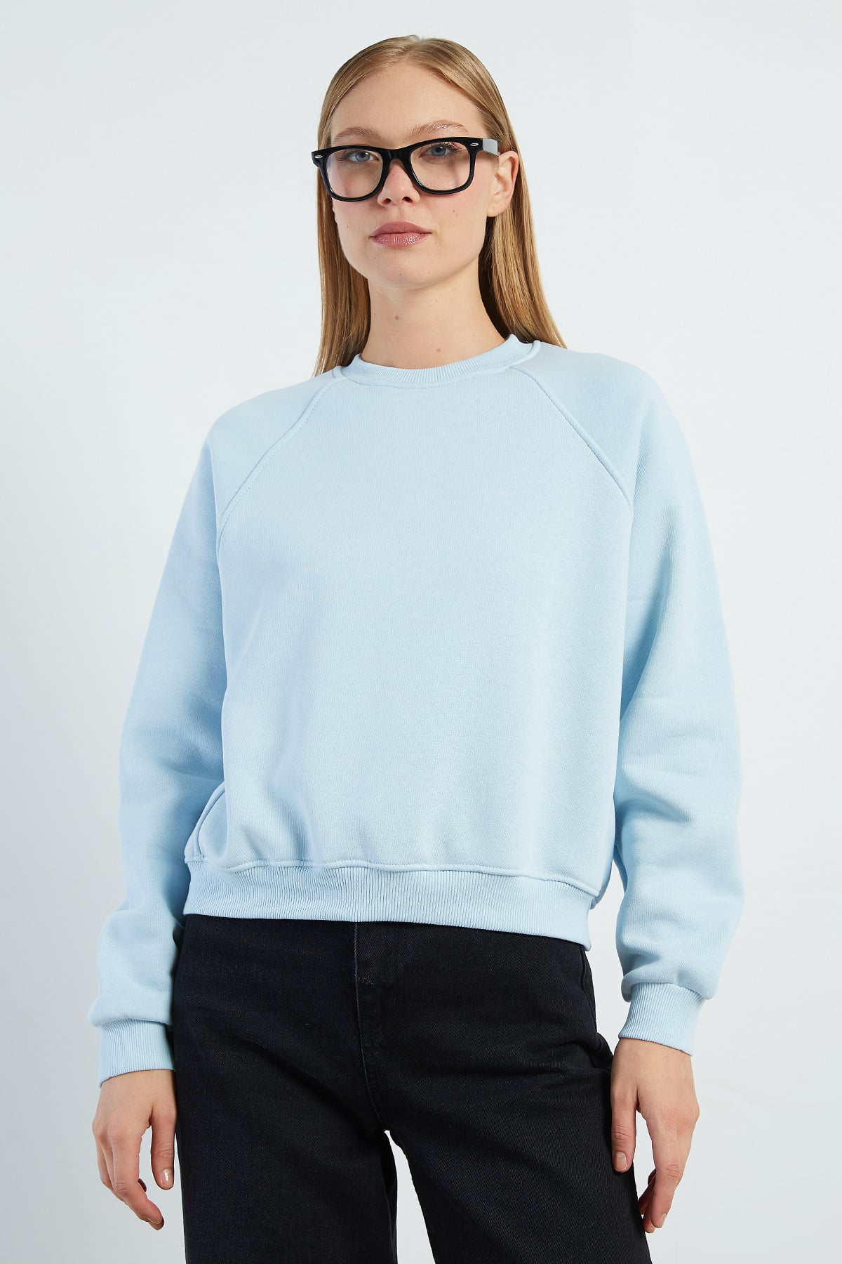 3 İplik Basic Bisiklet Yaka Oversize Sweatshirt 2