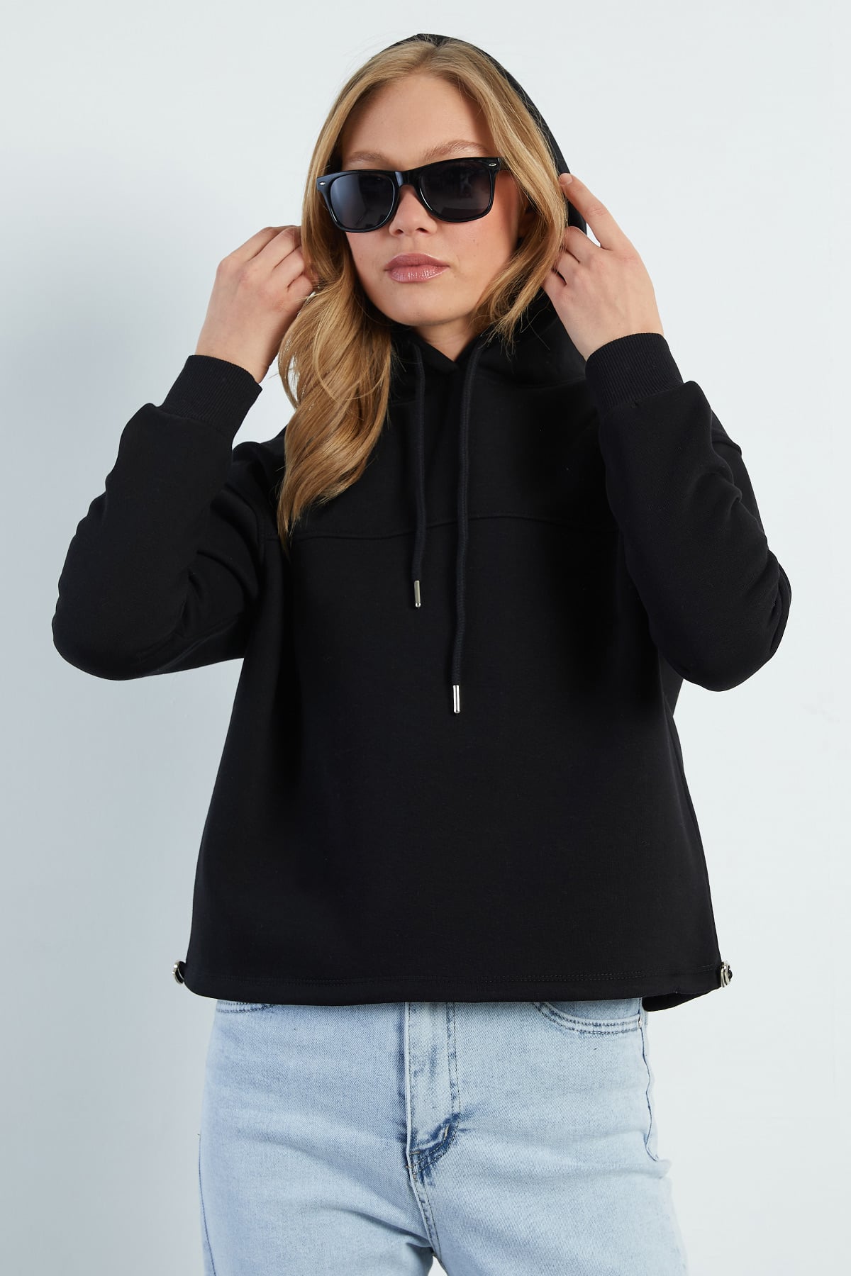 3 İplik Stoperli Kapüşonlu Oversize Sweatshirt 3