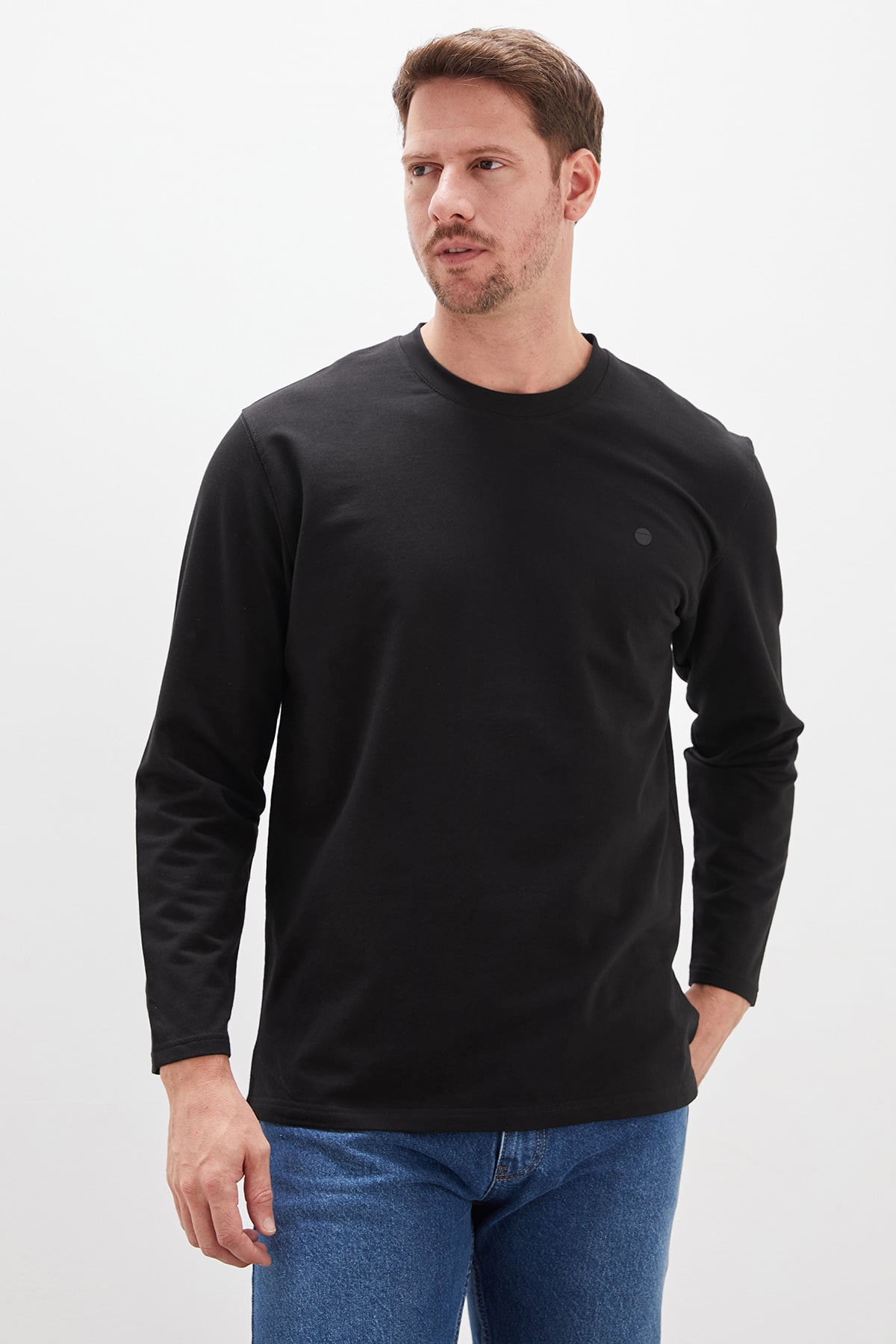 Baskılı Bisiklet Yaka Sweatshirt 2