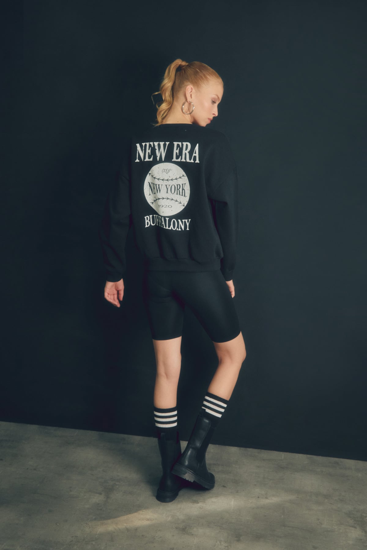 3 İplik New York Baskılı Sweatshirt 3