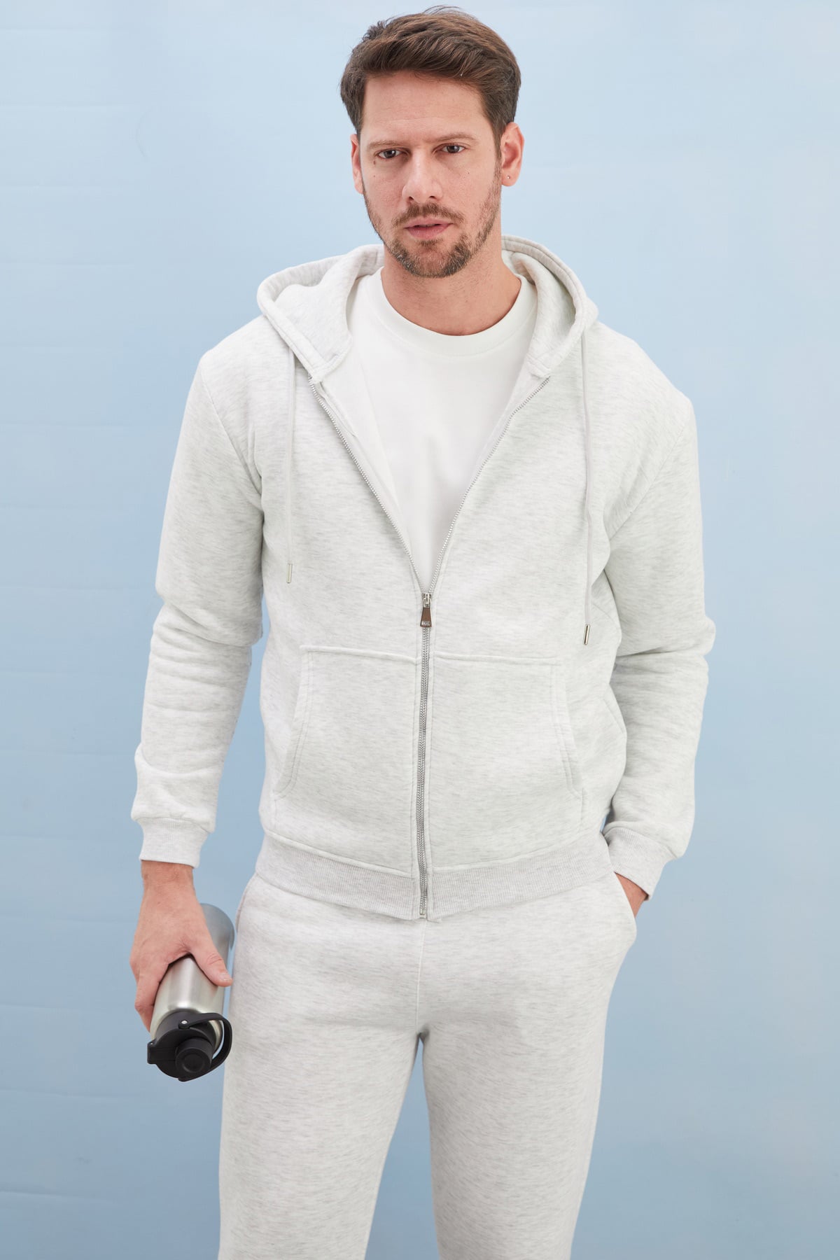 3 İplik Kanguru Cepli kapüşonlu Sweatshirt