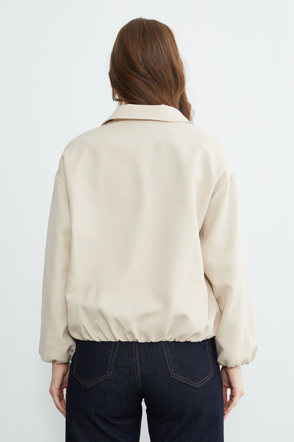 Fermuarlı Polo Yaka Bomber Ceket 8