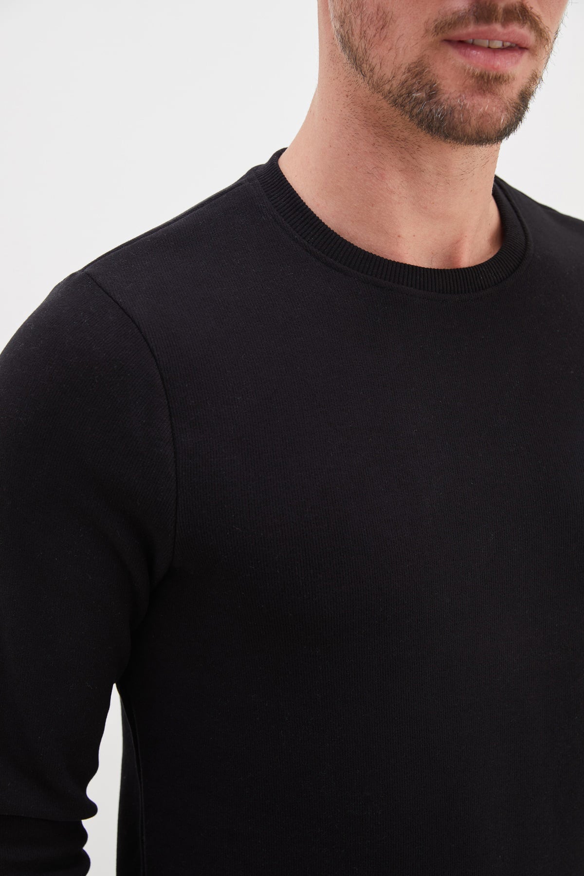 Erkek Fitilli Bisiklet Yaka Selanik Örgü Sweatshirt 5