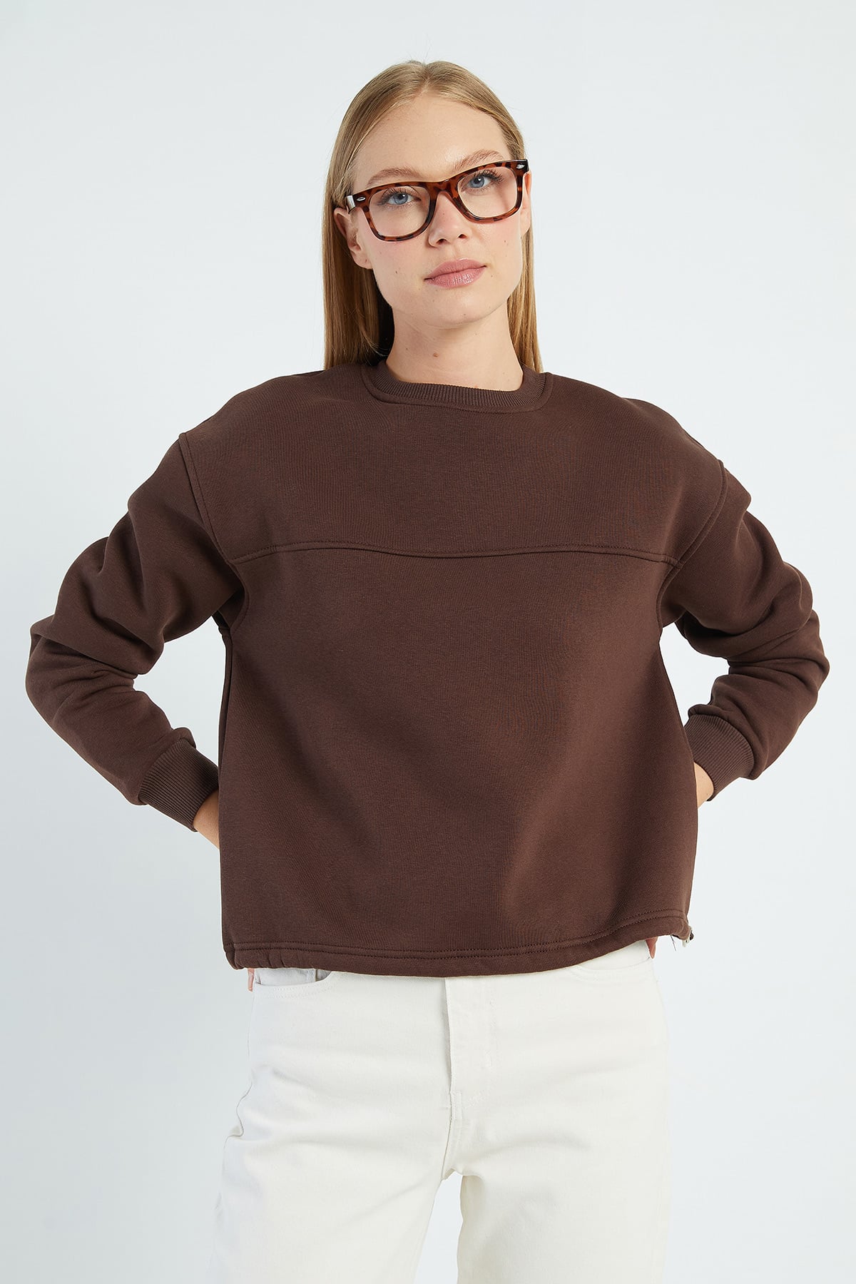 3 İplik Stoperli Oversize Sweatshirt 3