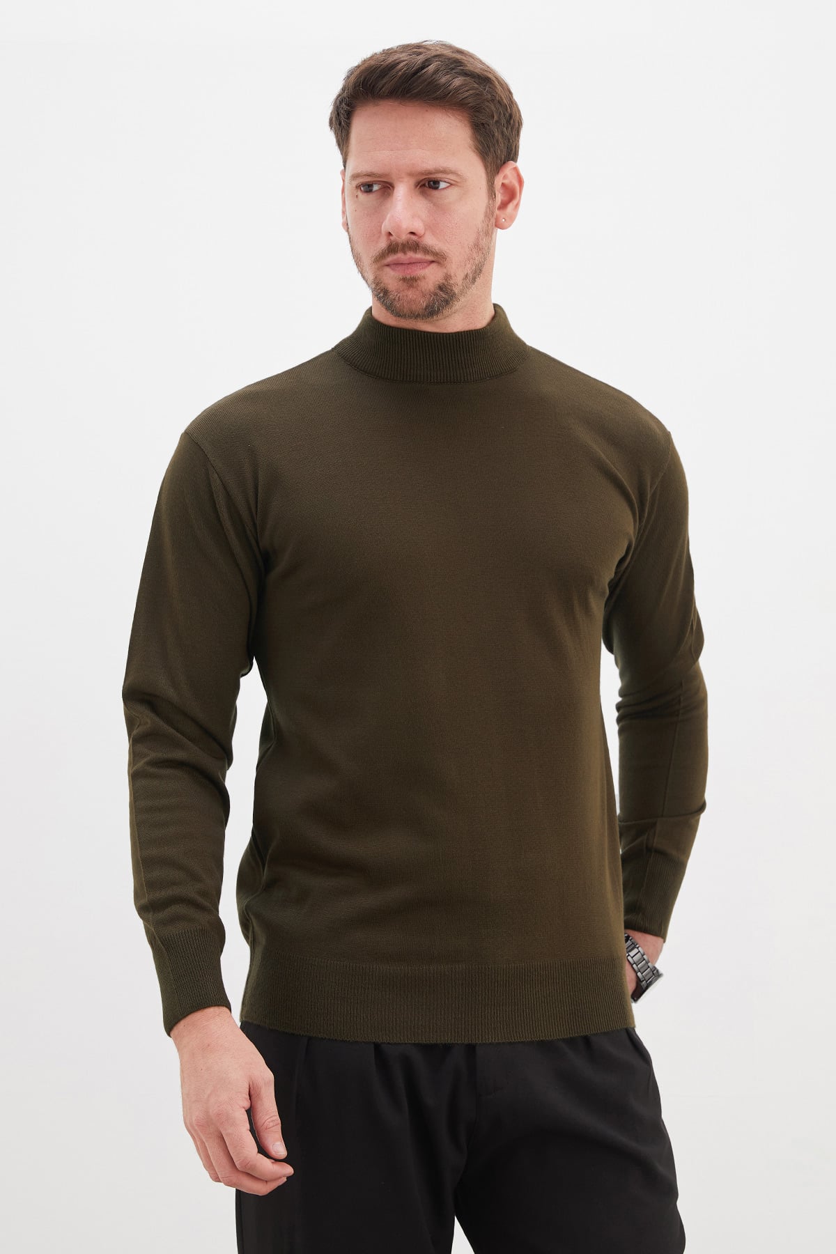 Basic Dik Yaka Regular Fit Triko Kazak 5