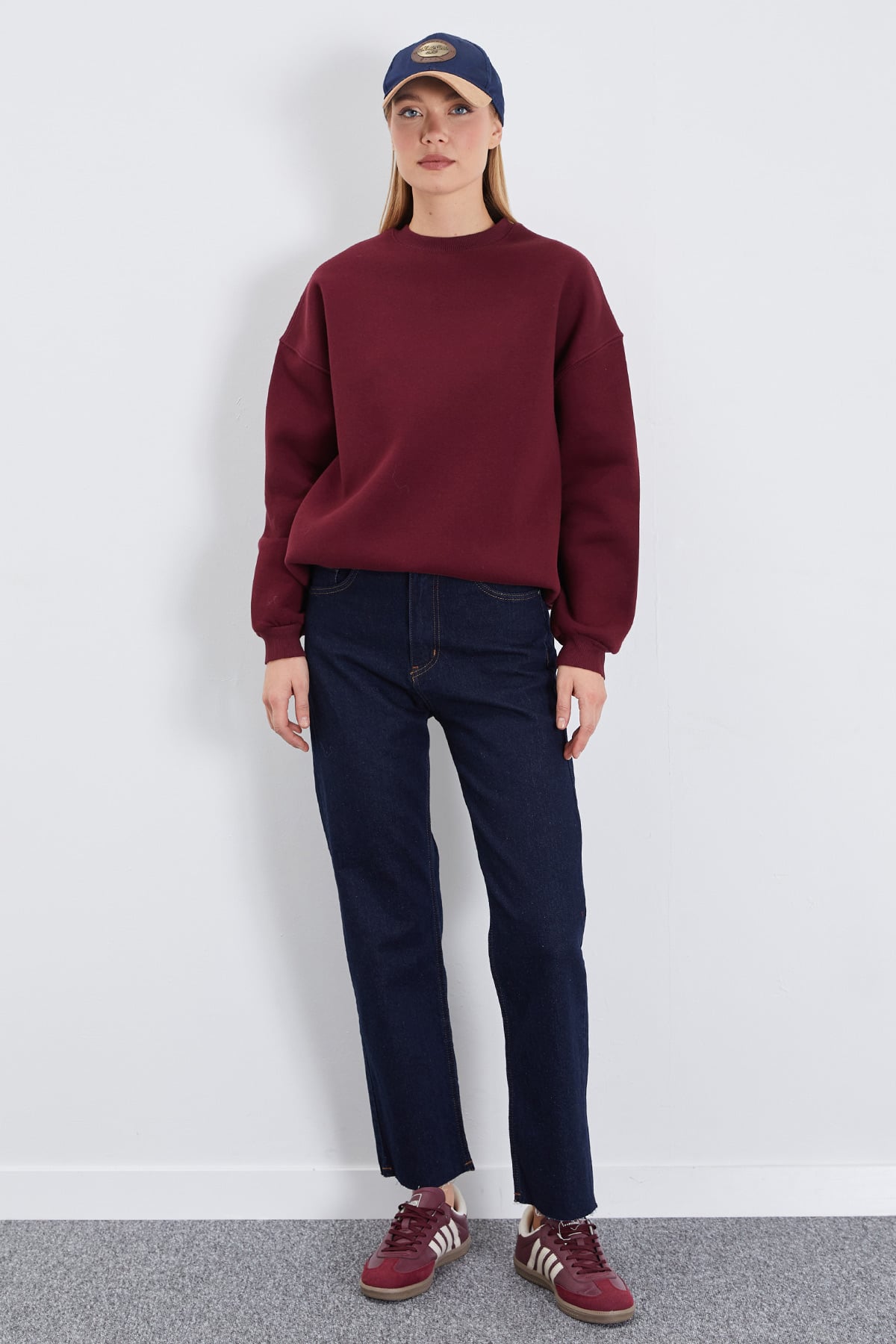 3 İplik Basic Bisiklet Yaka Oversize Sweatshirt 5