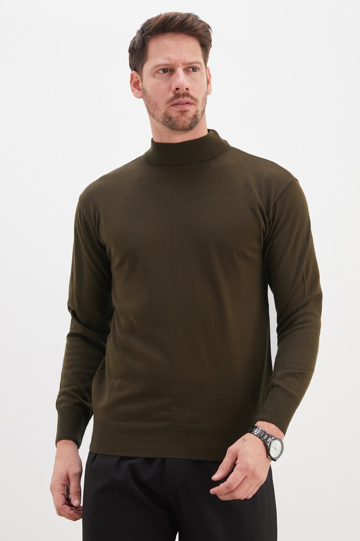 Basic Dik Yaka Regular Fit Triko Kazak 4