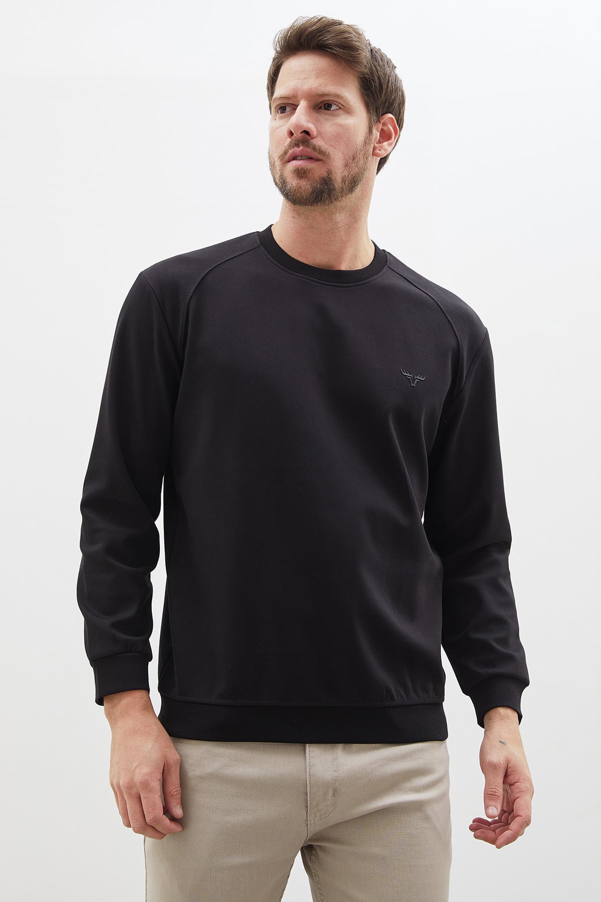 Baskılı Bisiklet Yaka İnterlok Sweatshirt 3