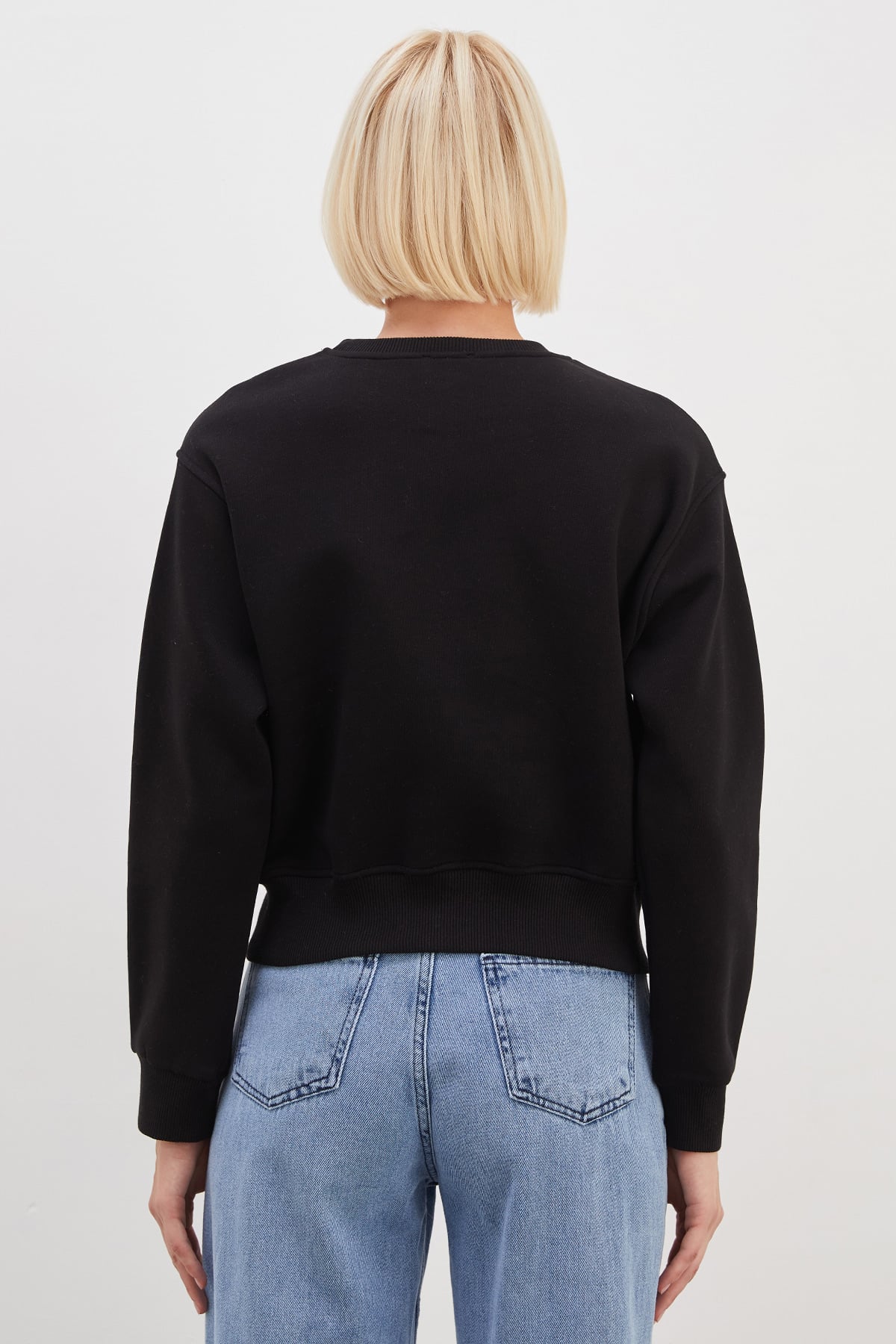 3 İplik Eteği Fermuarlı Bisiklet Yaka Crop Sweatshirt 8
