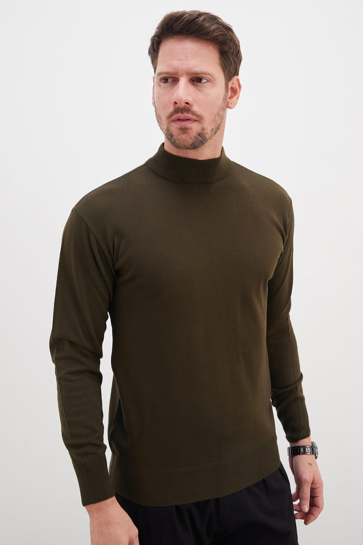 Basic Dik Yaka Regular Fit Triko Kazak 6