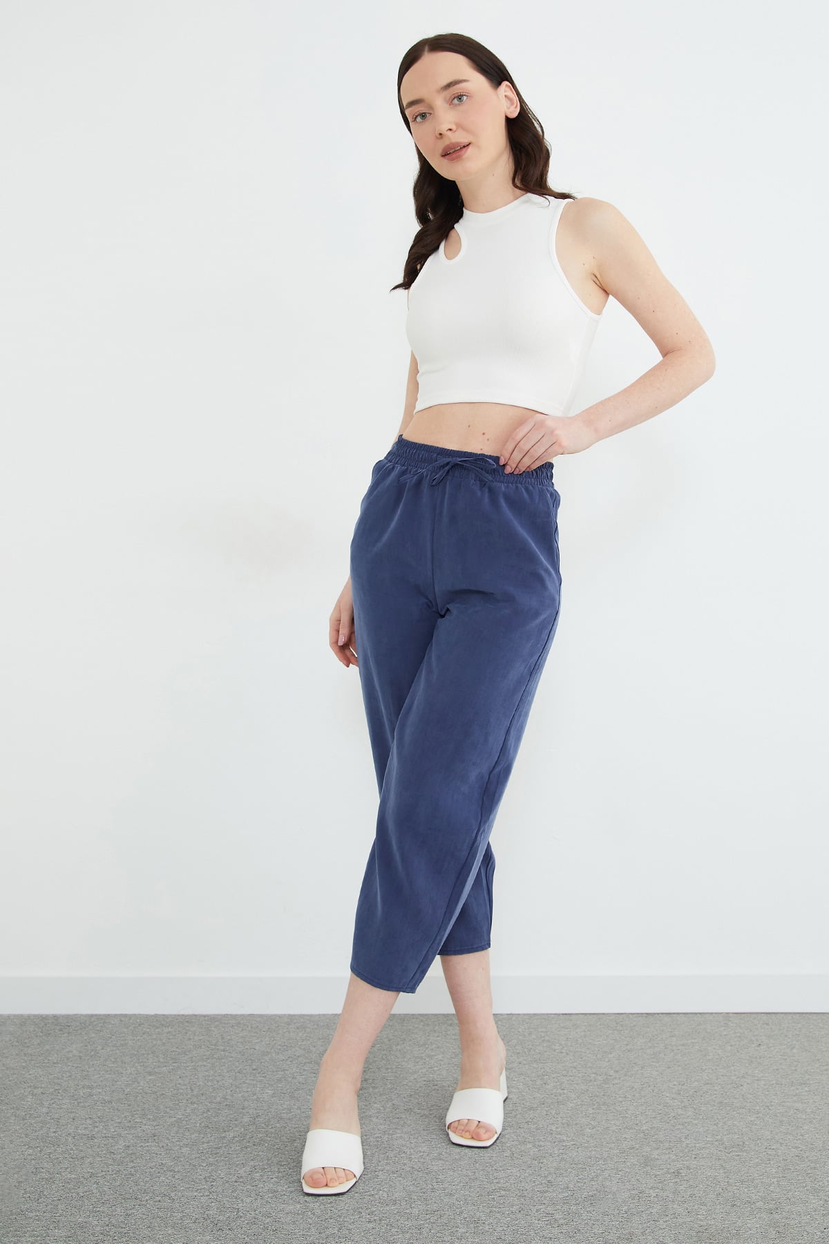 Beli Lastikli Cepli Tencel Kumaş Pantolon 4