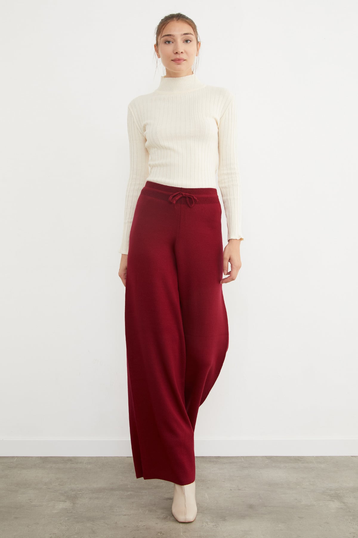 Beli Lastikli Palazzo Triko Pantolon 3